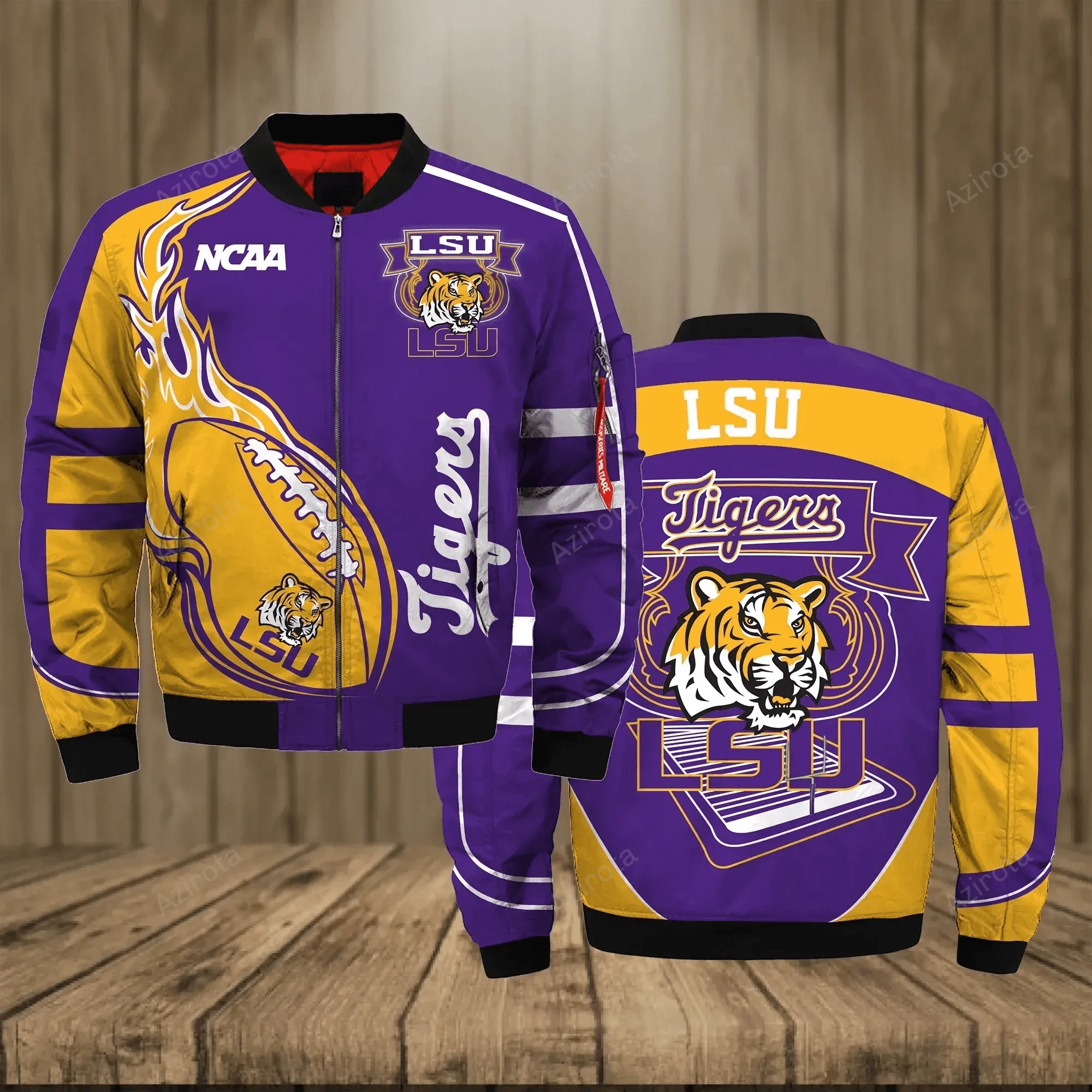 Lsu Tigers Football Team 3D Bomber Jacket 988JQ-1571