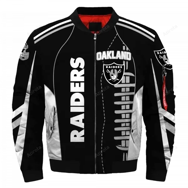 Oakland Raiders Professional Team 3d Printed Unisex Bomber Jacket 901BI-5515