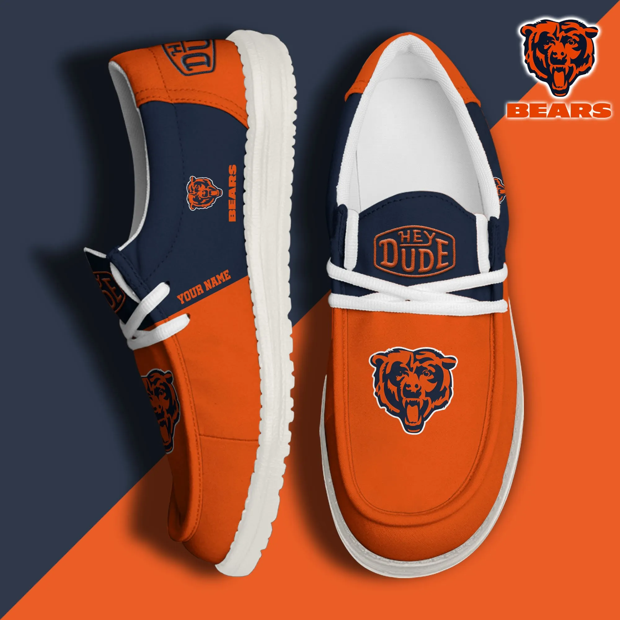 Chicago Bears Custom Name Hey Dude Shoes 172NB-6267