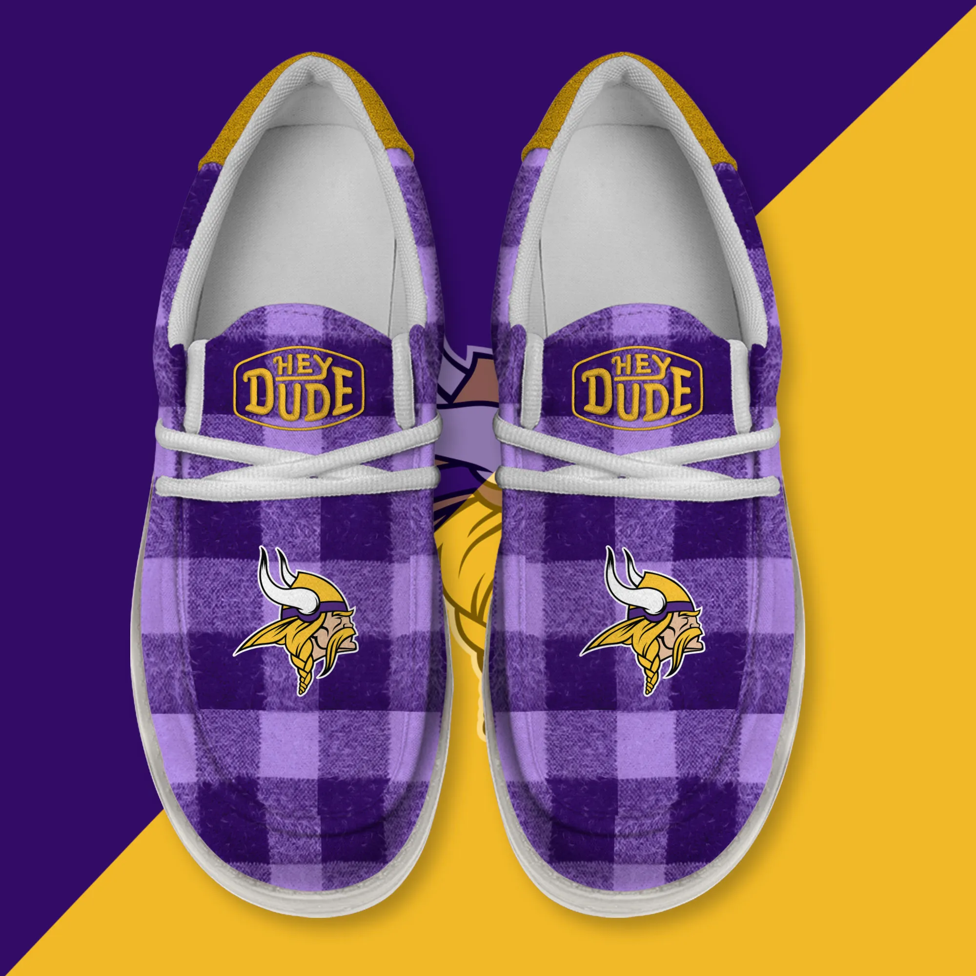 Minnesota Vikings Custom Name Hey Dude Shoes 403GR-7464