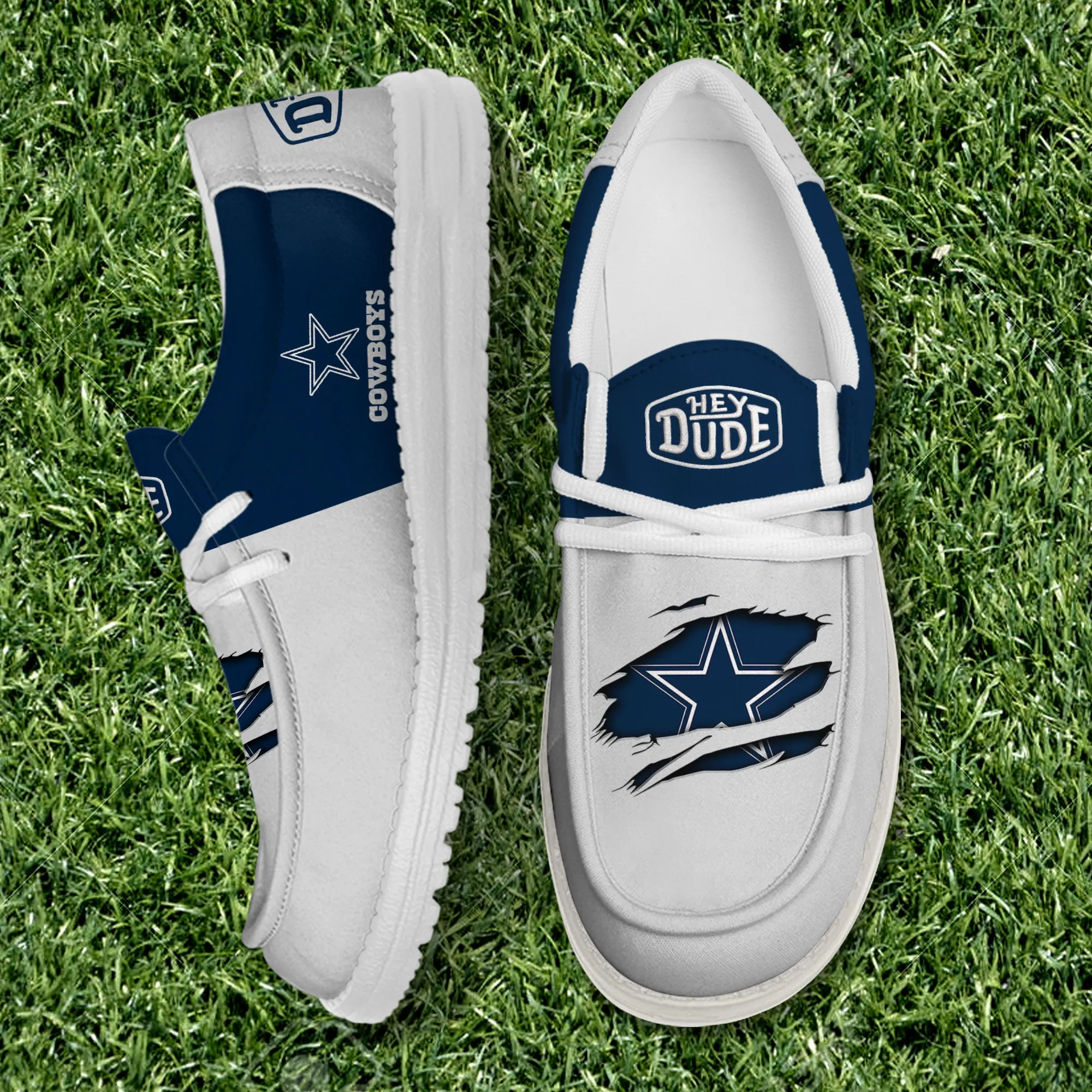 Dallas Cowboys Custom Name Hey Dude Shoes 822UF-7704