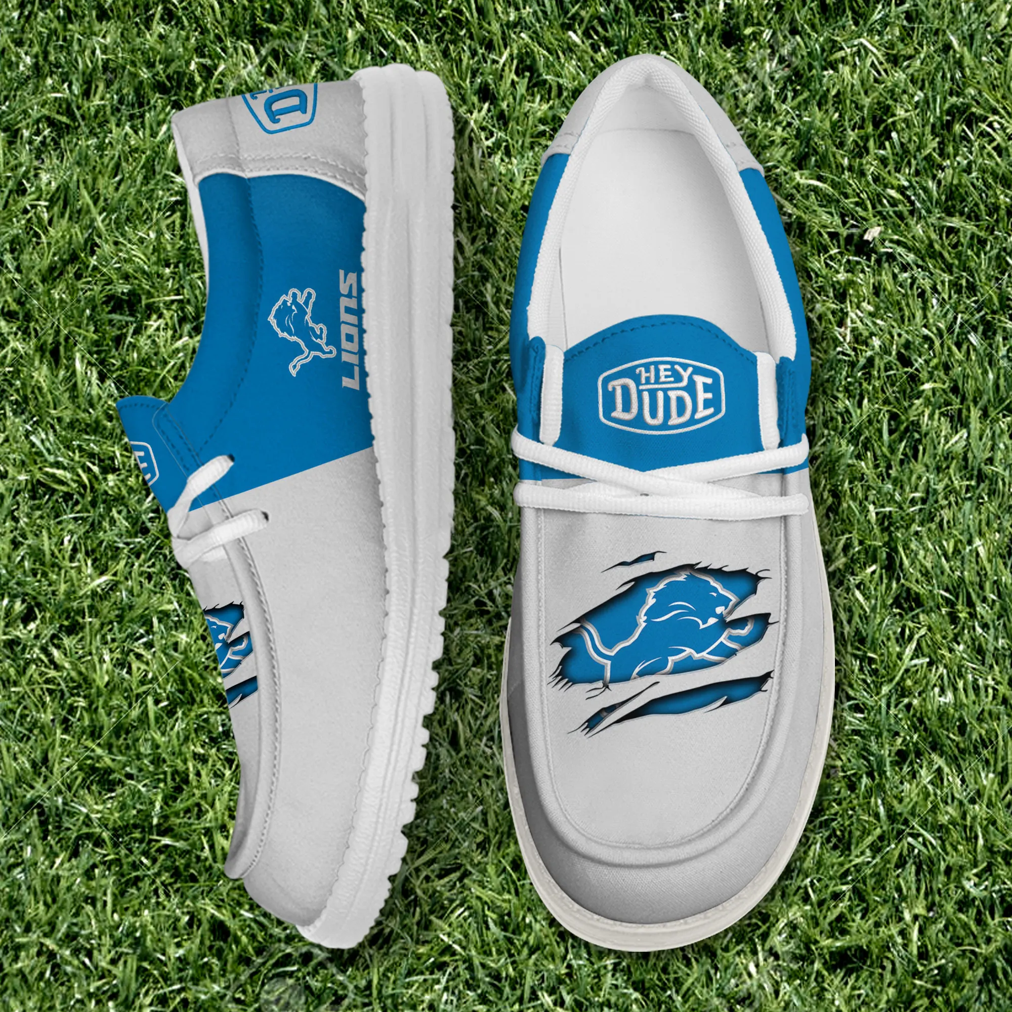 Detroit Lions Custom Name Hey Dude Shoes 838WY-9188