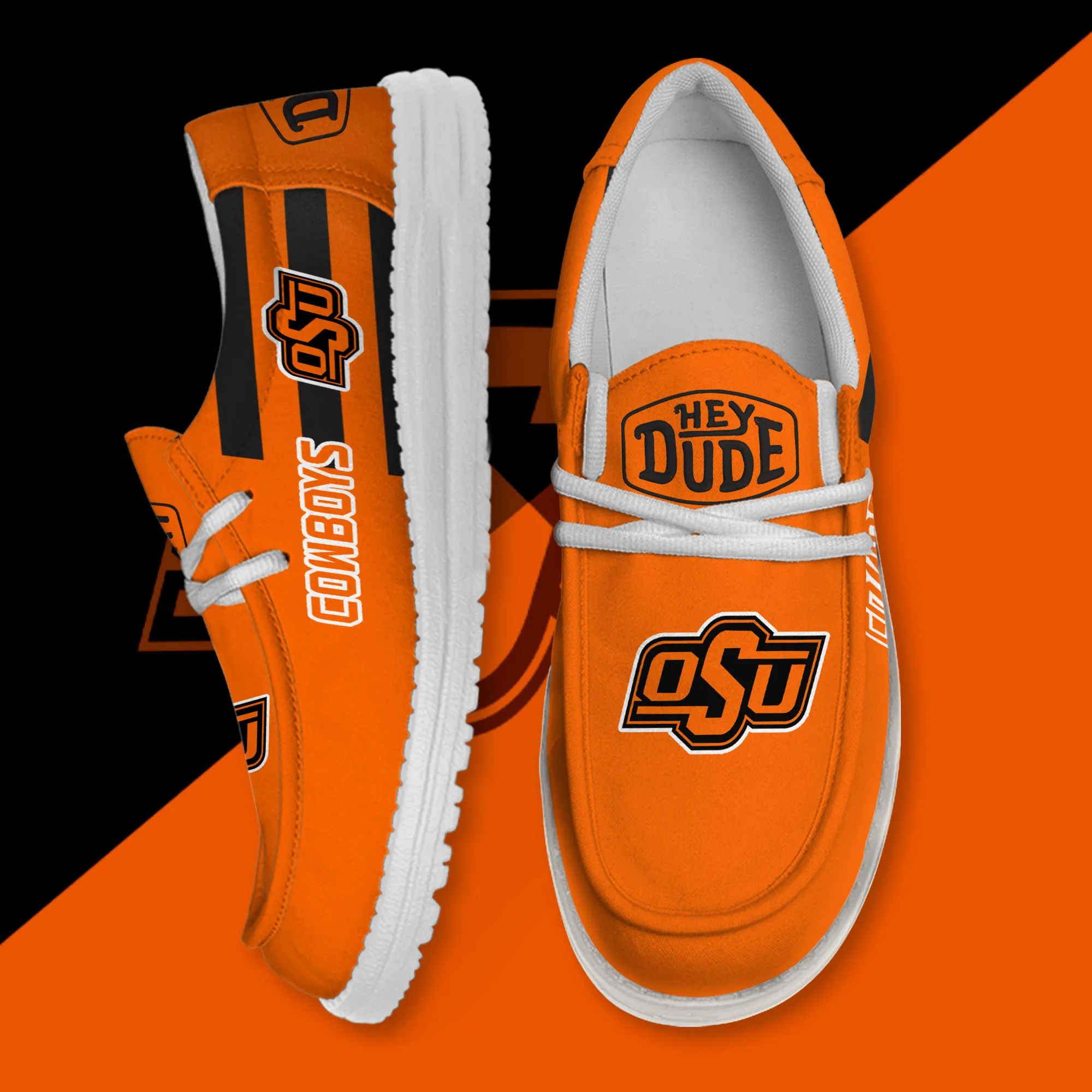 Oklahoma State Cowboys Custom Name Hey Dude Shoes 738HR-7595