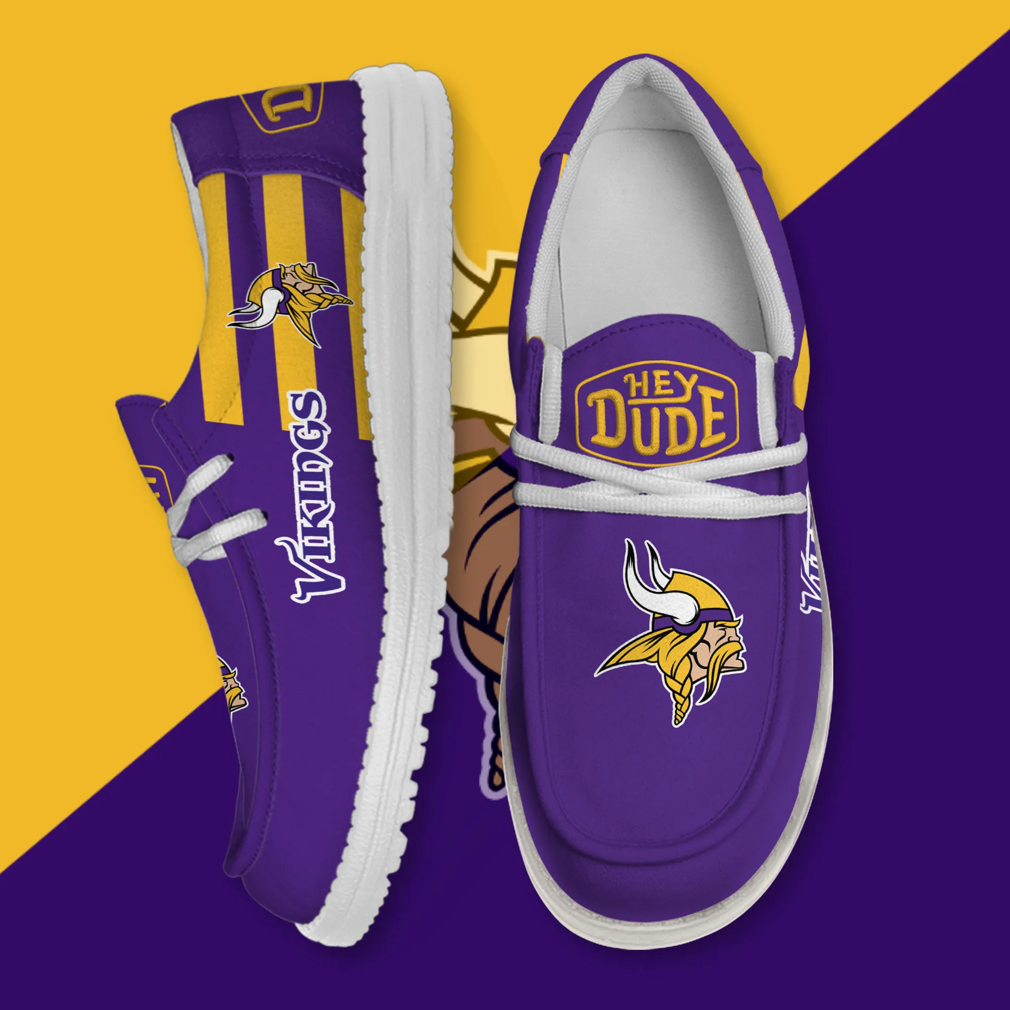 Minnesota Vikings Custom Name Hey Dude Shoes 277HA-2622