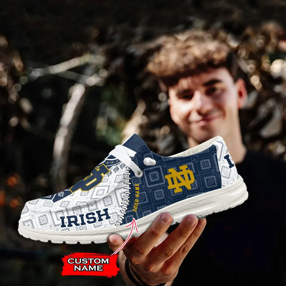 Notre Dame Fighting Irish Custom Name Hey Dude Shoes 212JR-4514