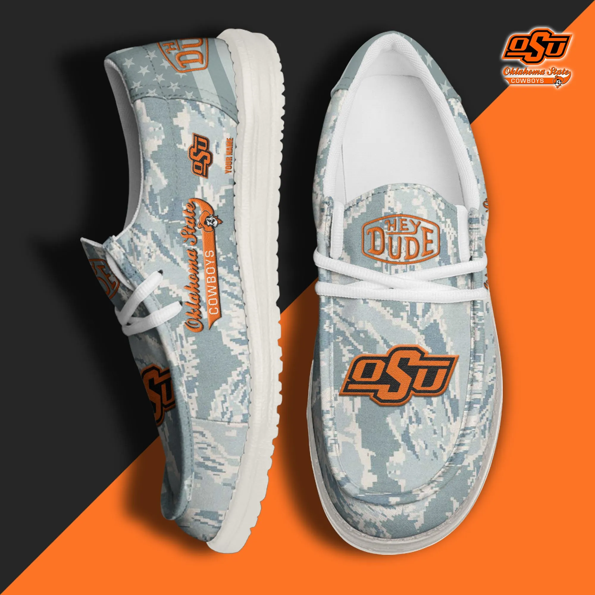 Oklahoma State Cowboys Custom Name Hey Dude Shoes 955HL-8841