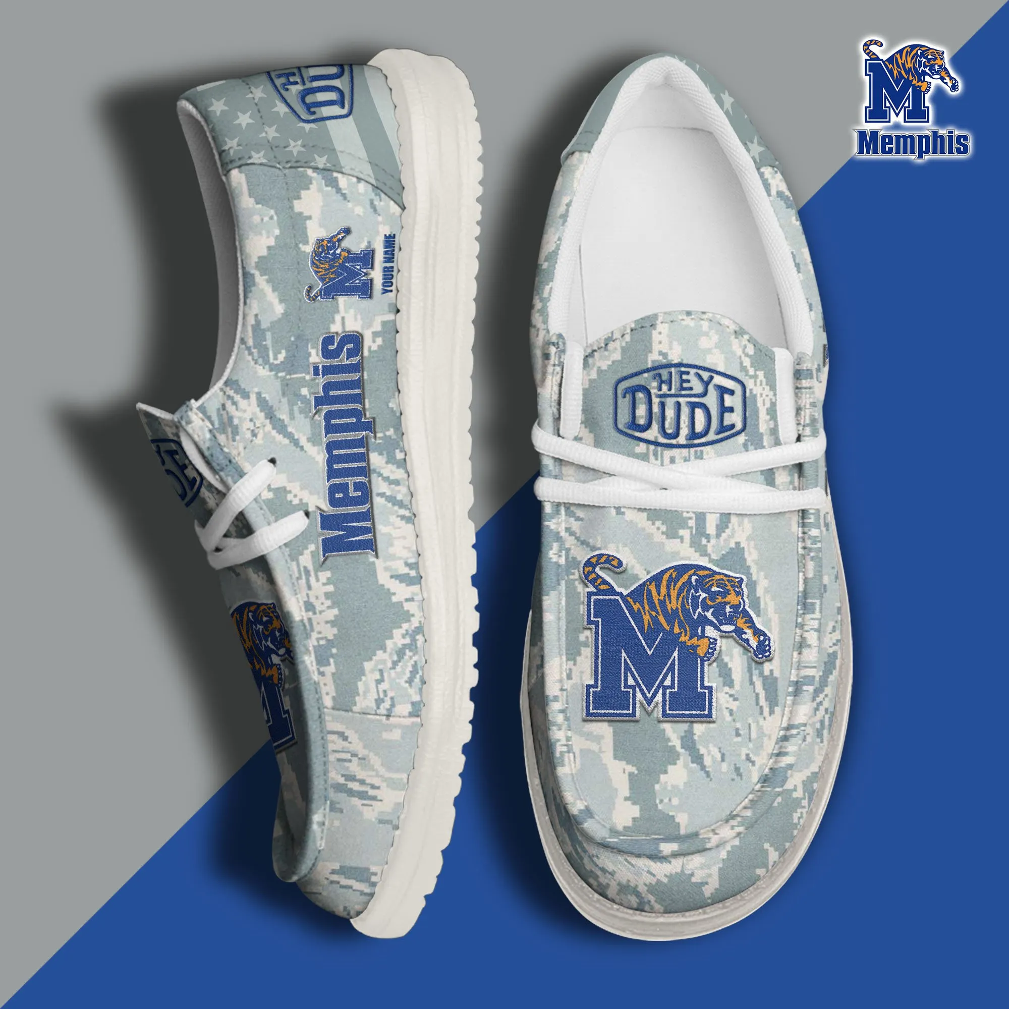 Memphis Tigers Custom Name Hey Dude Shoes 819WY-4294