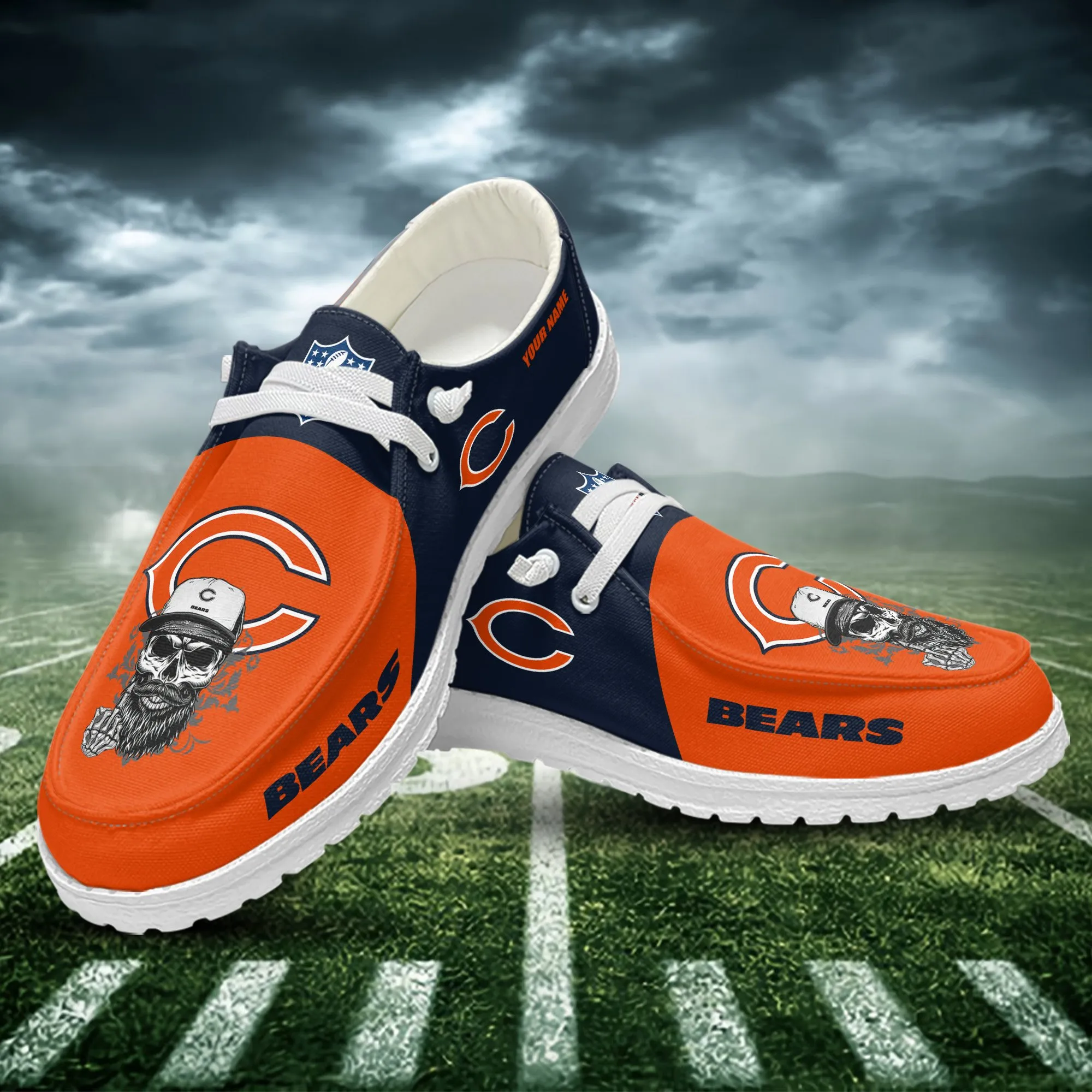 Chicago Bears Custom Name Hey Dude Shoes 167IU-8148