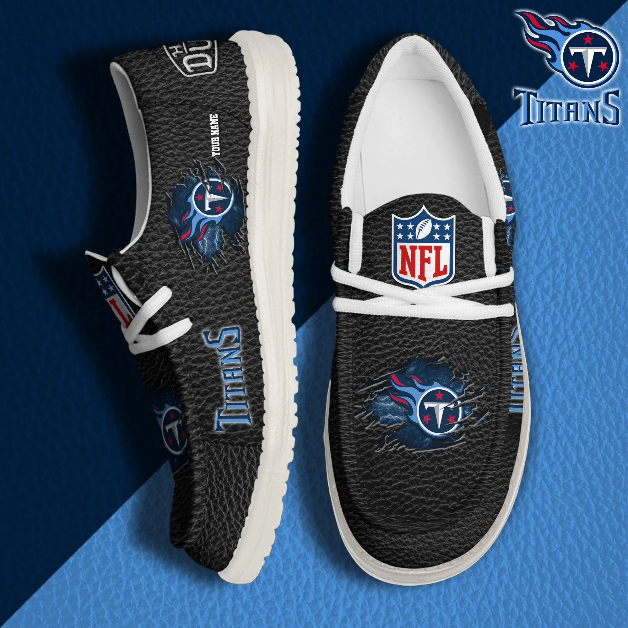 Tennessee Titans Custom Name Hey Dude Shoes 284BJ-4850