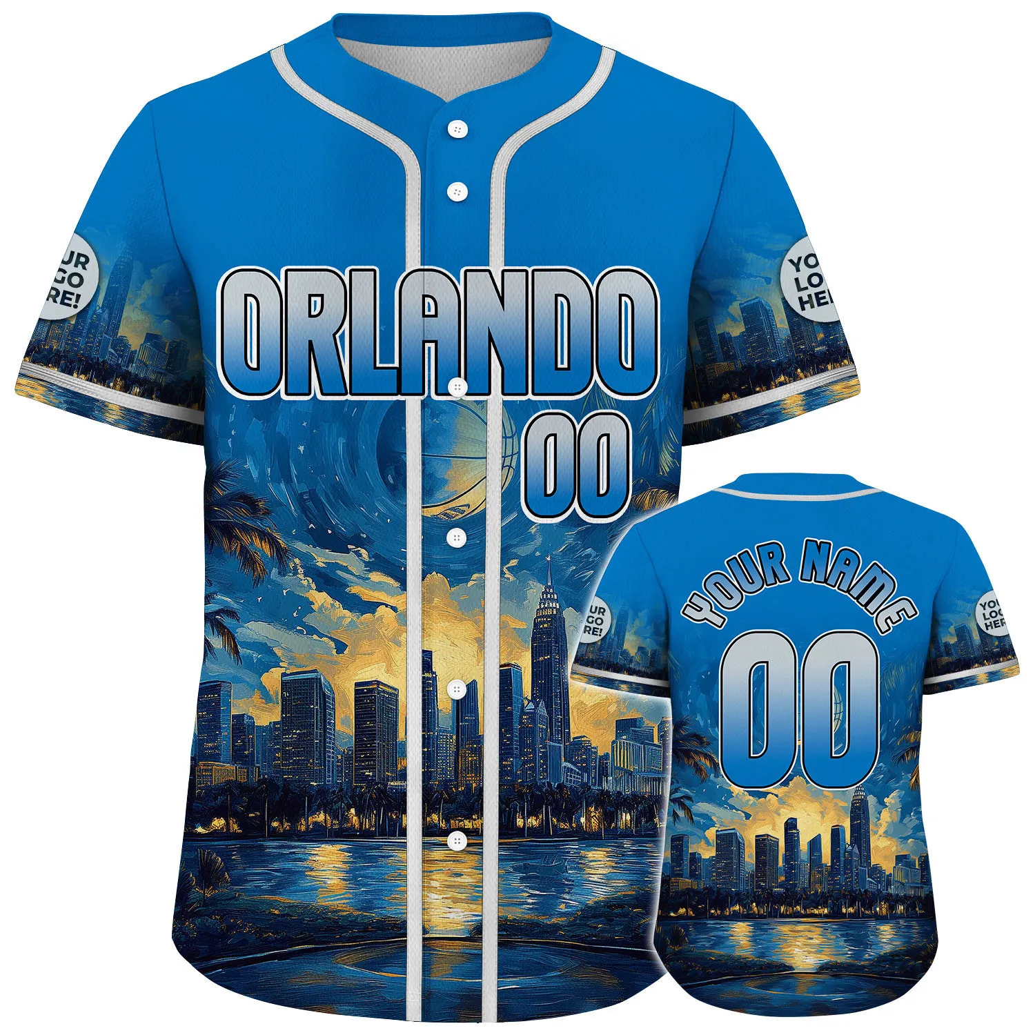 Silver Magic Blue Orlando Florida Supernova Basket Fall Down Summer Vibe Custom Name Baseball Jerseys For Men & Women