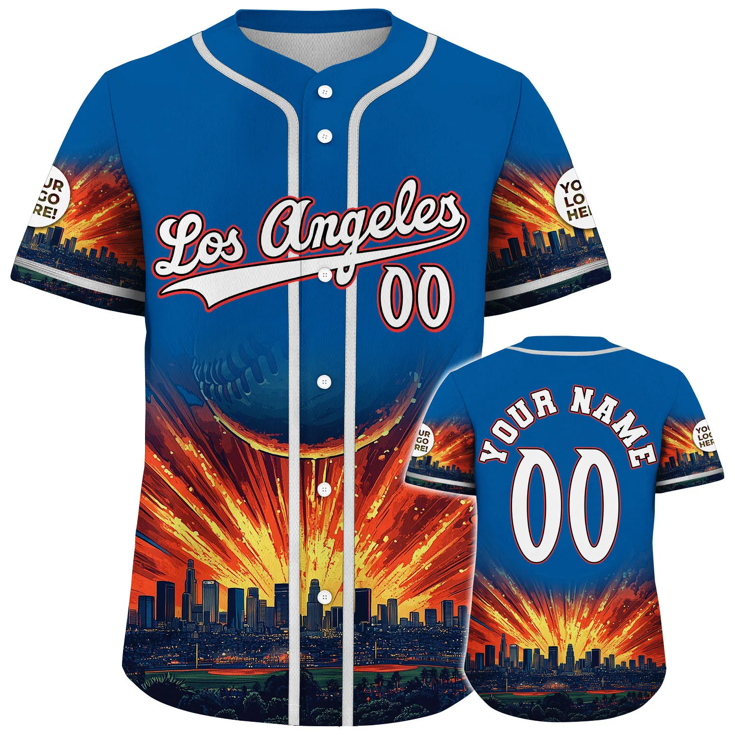 Silver Dodger Blue Los Angeles California Bigbang Baseball Fall Down Custom Name Baseball Jerseys For Men & Women