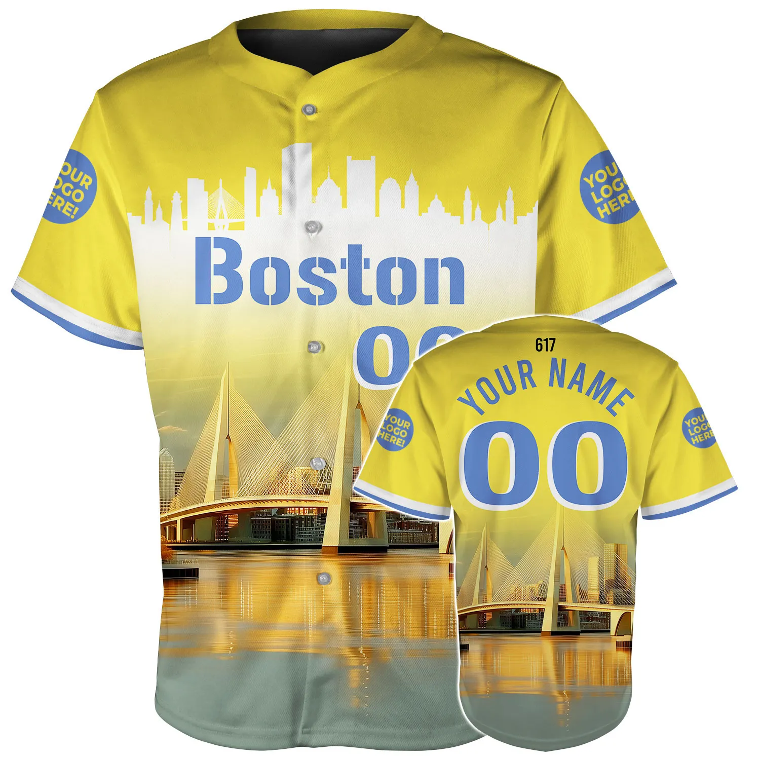 Boston Zakim Bunker Hill Memorial Bridge Custom Name Baseball Jerseys For Men & Women