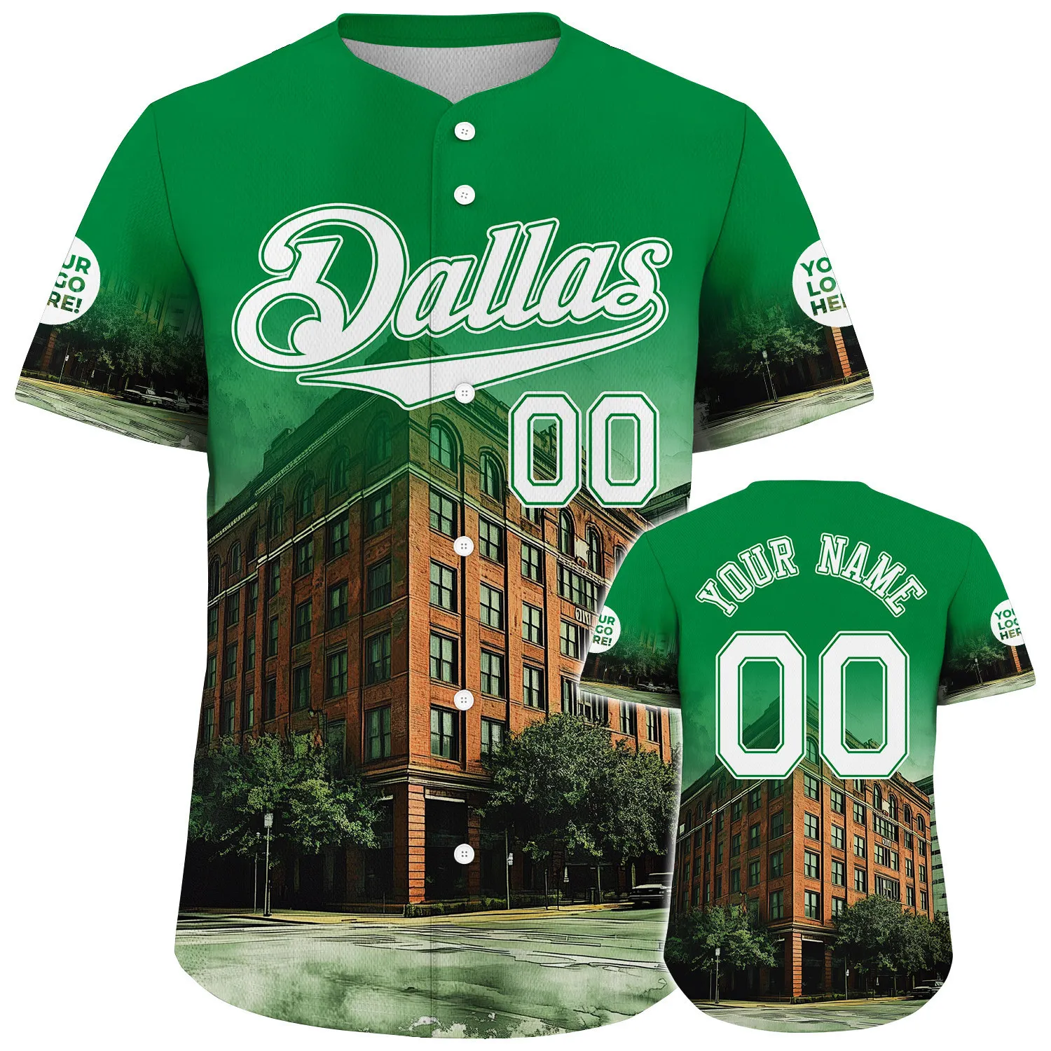 White Victory Green Dallas City Sixth Floor Museum at Dealey Plaza Custom Name Baseball Jerseys For Men & Women