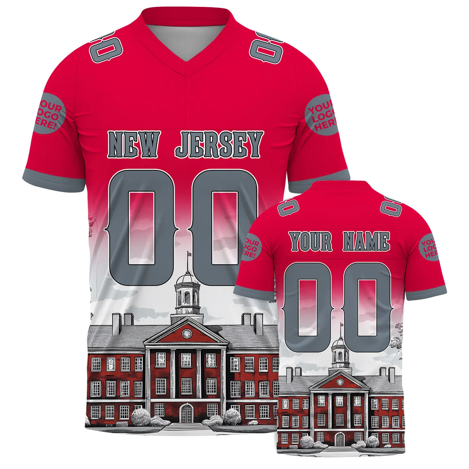 Gray Scalet New Jersey Nassau Hall Princeton University Custom Name Football Jersey For Men & Women