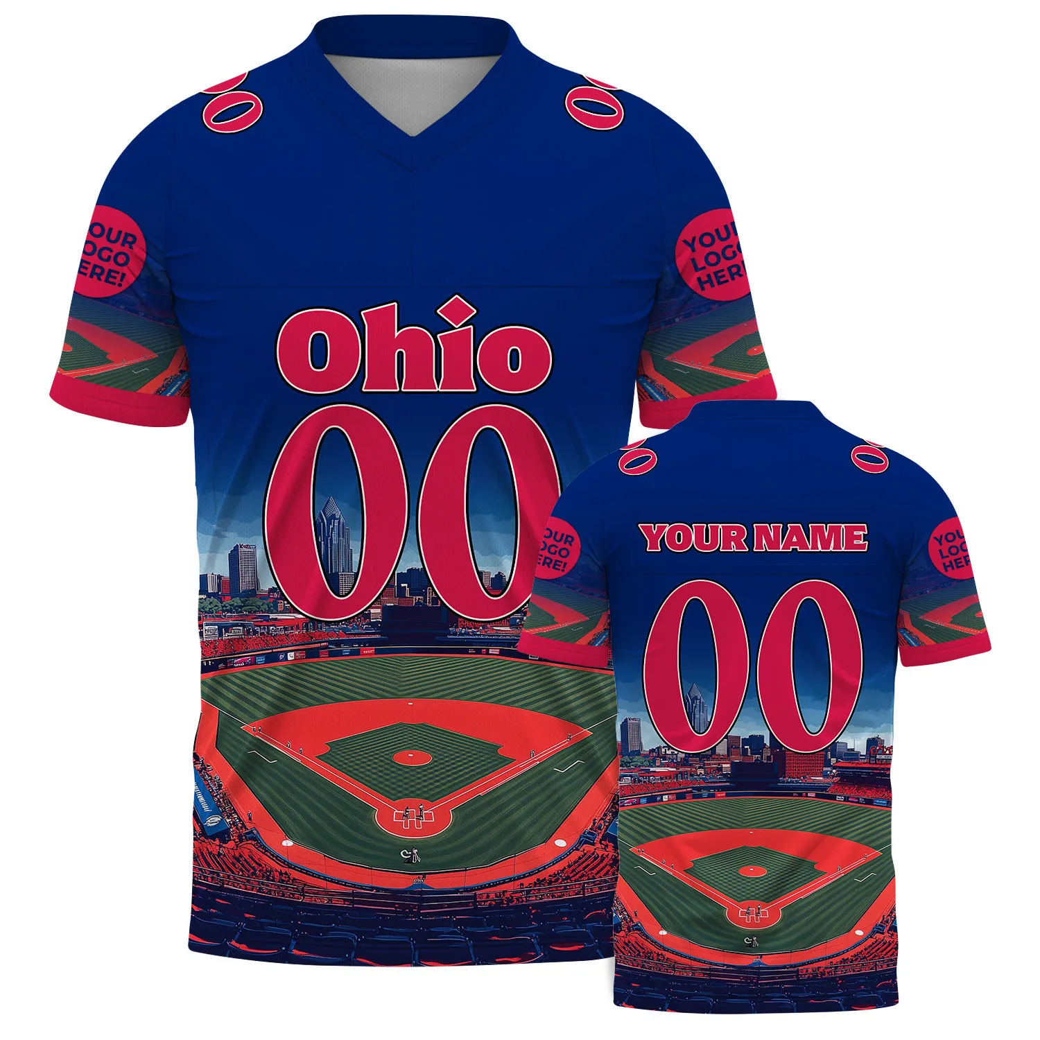 Navy Red Ohio Progressive Field Charming Day Football Jersey For Men & Women