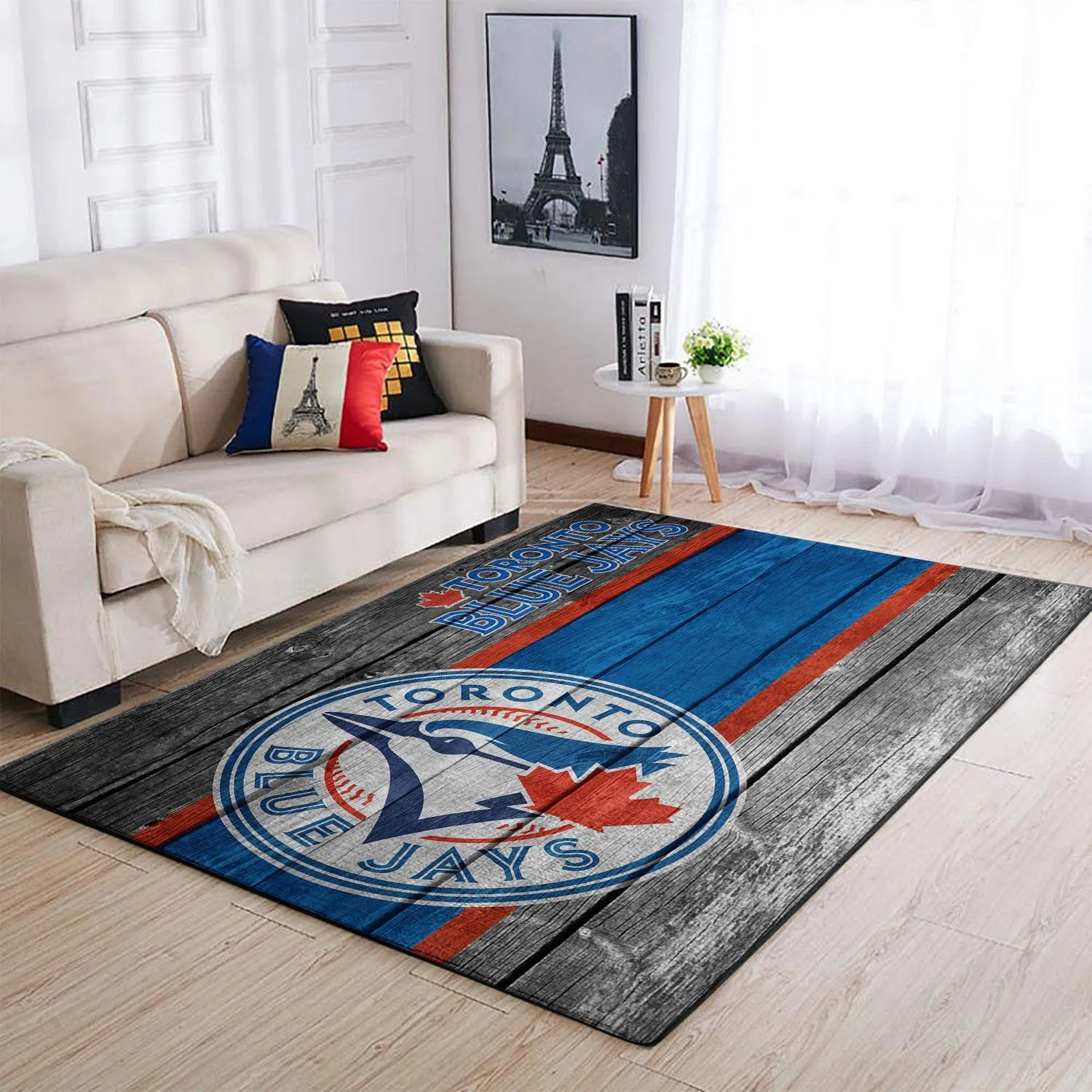 Toronto Blue Jays MLB Team Logo Wooden Style Style Nice Gift Rectangle Area Rugs Carpet For Living Room, Bedroom, Kitchen Rugs, Non-Slip Carpet 149YH-8197