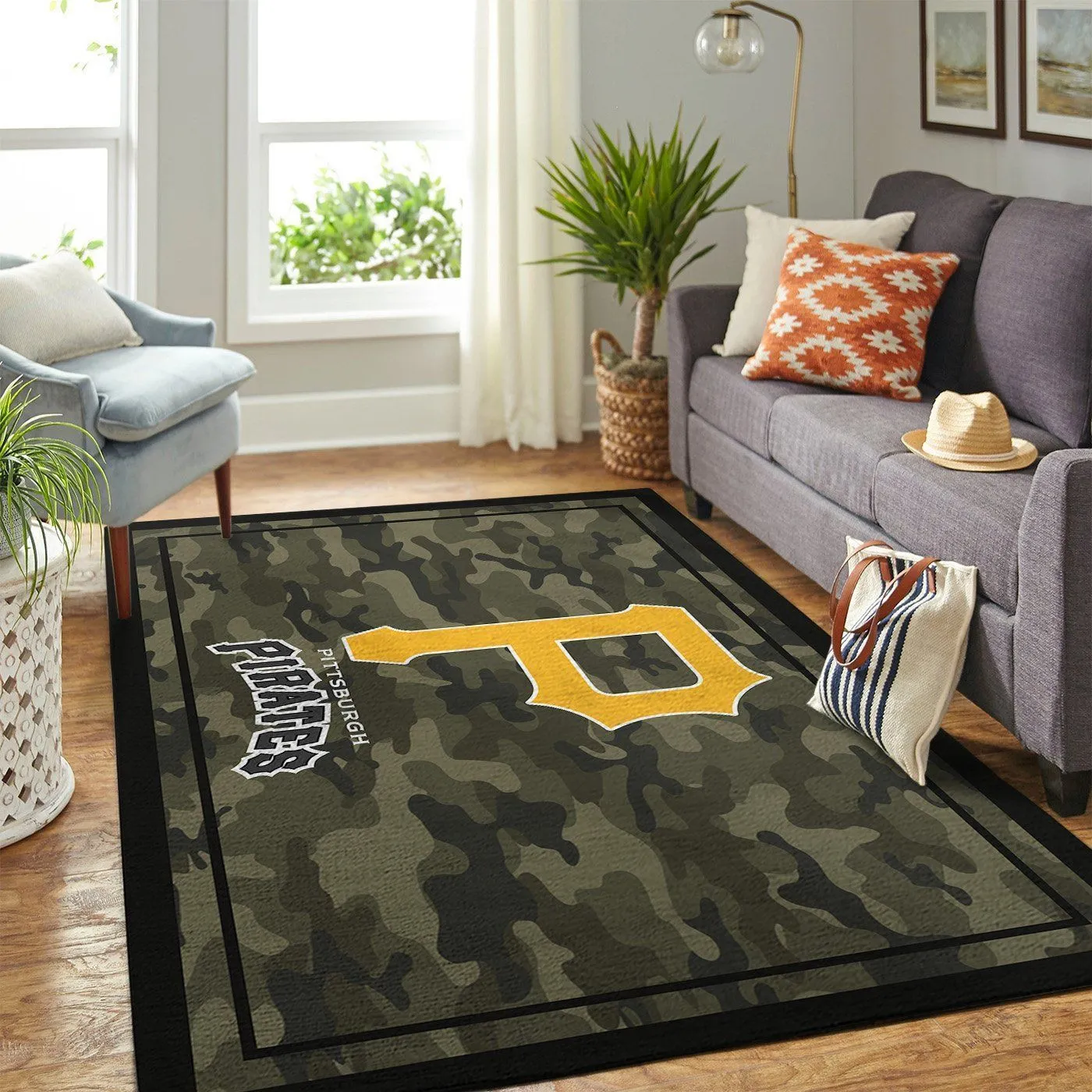 Pittsburgh Pirates MLB Team Logo Camo Style Nice Gift Home Decor Area Rug Rugs For Living Room Indoor Outdoor Rugs 611KU-9768