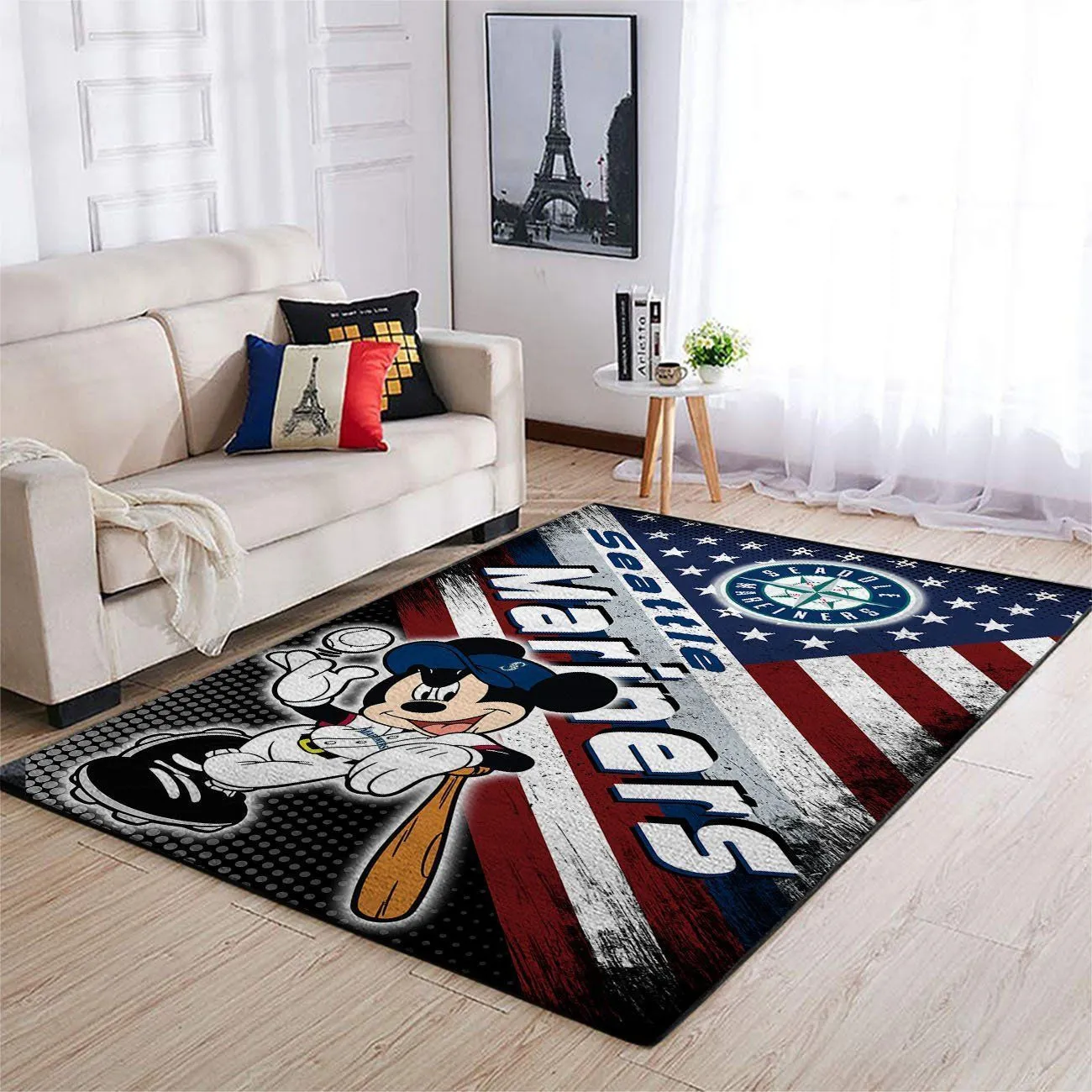 Seattle Mariners MLB Team Logo Mickey Us Style Nice Gift Home Decor Rectangle Area Rug Indoor Outdoor Rugs 572UN-3070