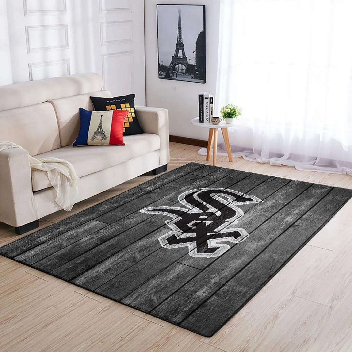Chicago White Sox MLB Team Logo Grey Wooden Style Style Nice Gift Home Decor Rectangle Area Rug Indoor Outdoor Rugs 276VM-5183