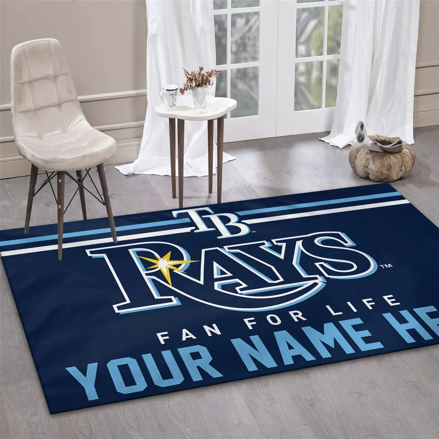 Tampa Bay Rays Personalized MLB Reangle Area Rug, Living Room Rug US Decor Indoor Outdoor Rugs 743ET-4795