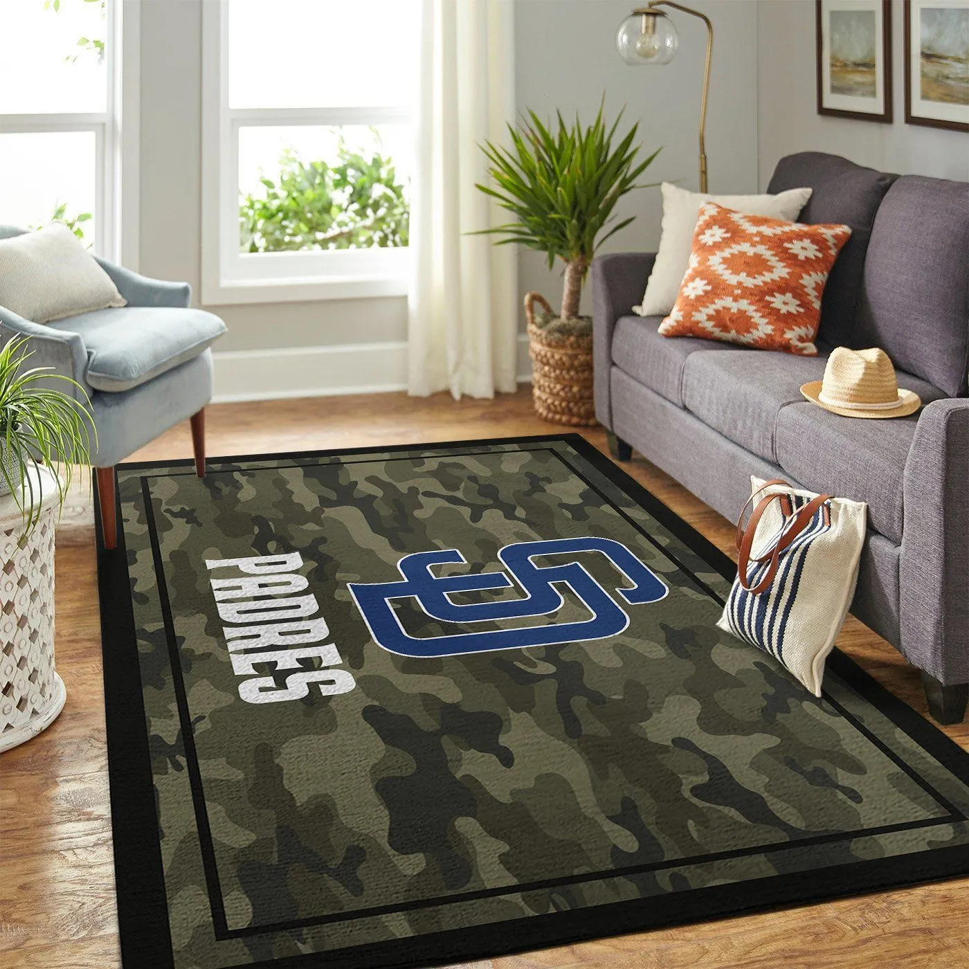 San Diego Padres MLB Team Logo Camo Style Nice Gift Home Decor Area Rug Rugs For Living Room Indoor Outdoor Rugs 116GE-1709
