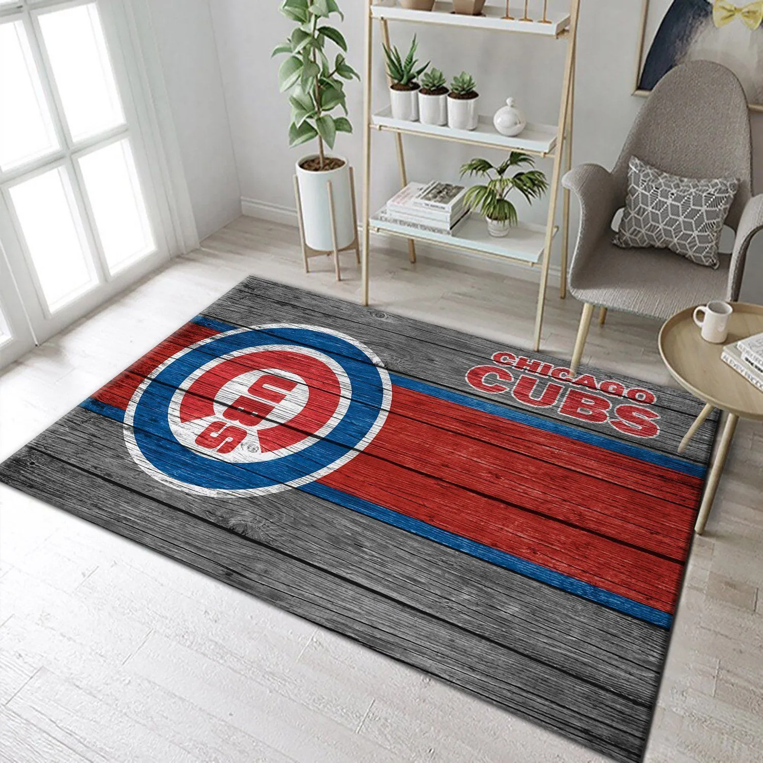 Chicago Cubs MLB Team Logo Wooden Style Style Nice Gift Home Decor Rectangle Area Rug Indoor Outdoor Rugs 361MG-1659