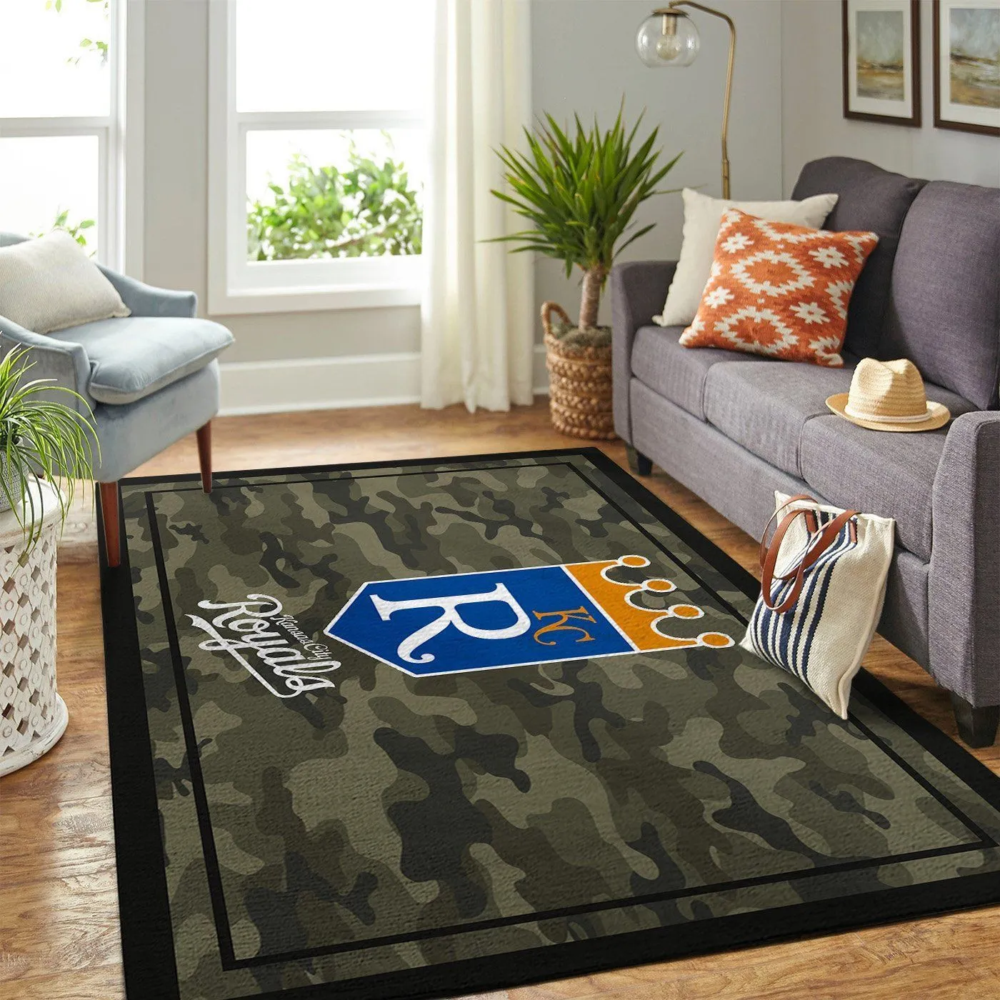 Kansas City Royals MLB Team Logo Camo Style Nice Gift Home Decor Rectangle Area Rug Indoor Outdoor Rugs 255AR-6527