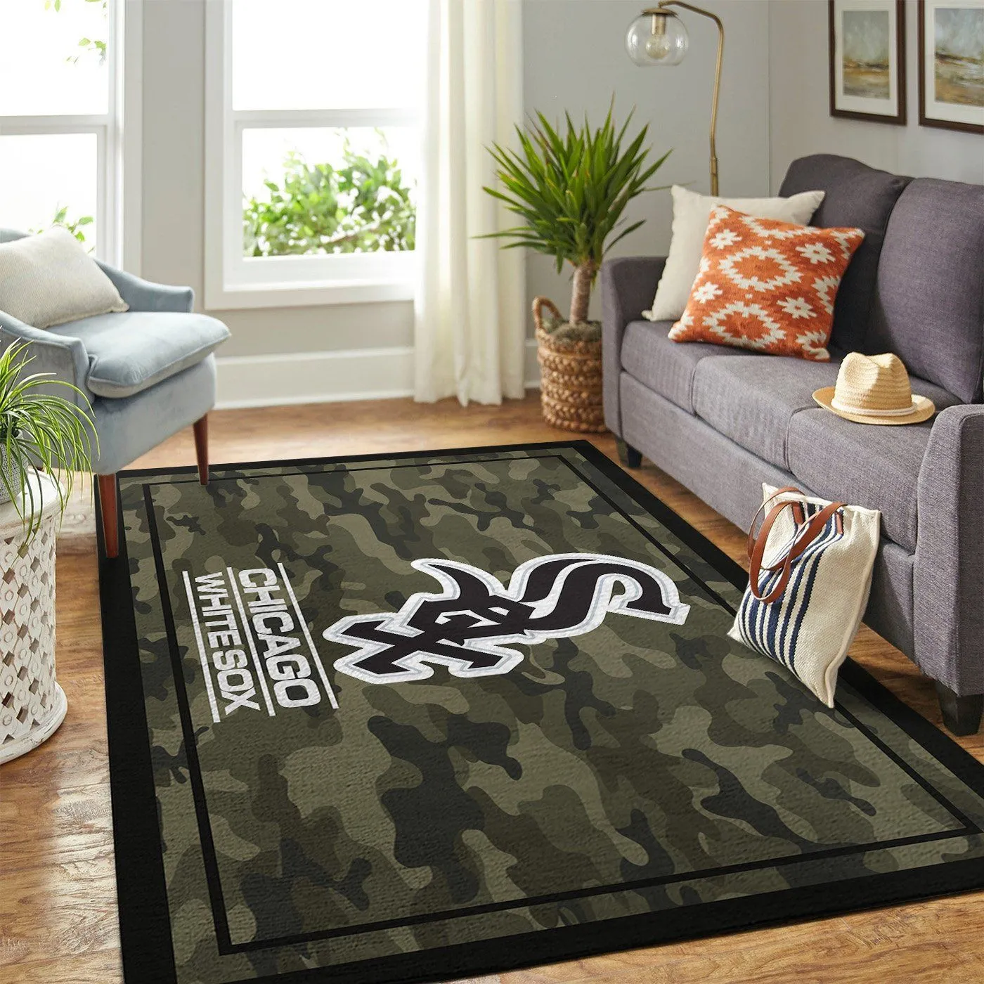 Chicago White Sox MLB Team Logo Camo Style Area Rugs For Living Room Rectangle Rug Bedroom Rugs Carpet Flooring Gift 385CU-4064