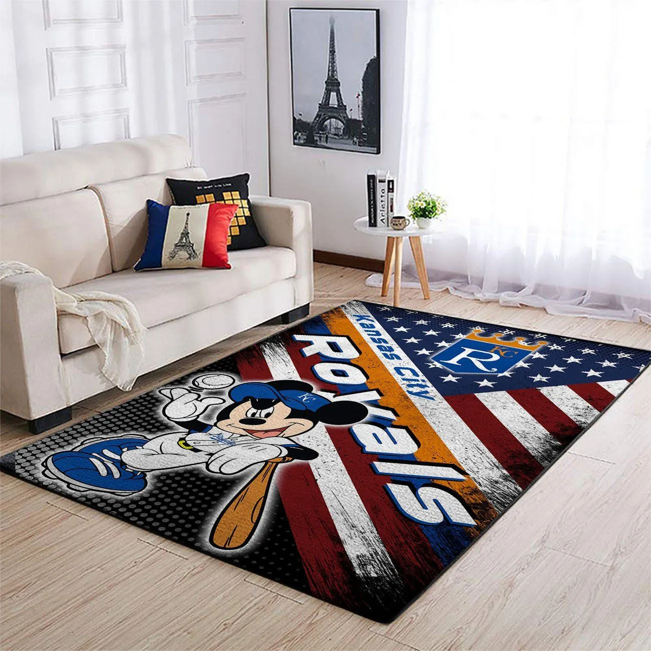 Kansas City Royals MLB Team Logo Mickey Us Rectangle Rug Decor Area Rugs For Living Room Bedroom Kitchen Rugs Home Carpet Flooring 222QC-9843