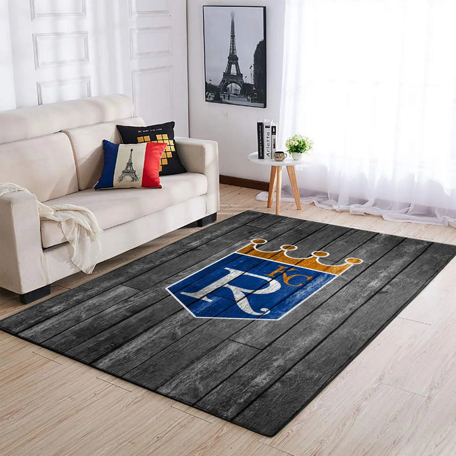 Kansas City Royals MLB Team Logo Grey Wooden Style Rectangle Rug Decor Area Rugs For Living Room Bedroom Kitchen Rugs Home Carpet Flooring 238BY-8144