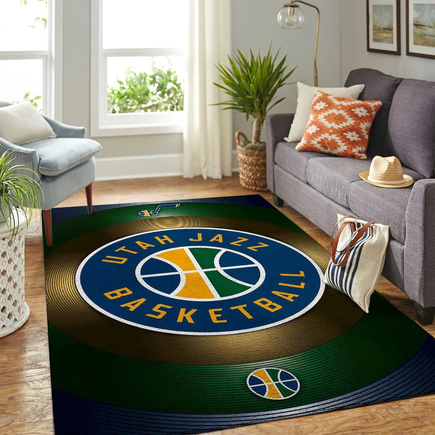 Utah Jazz NBA Team Logo Style Nice Gift Rectangle Area Rugs Carpet For Living Room, Bedroom, Kitchen Rugs, Non-Slip Carpet 486TL-6591
