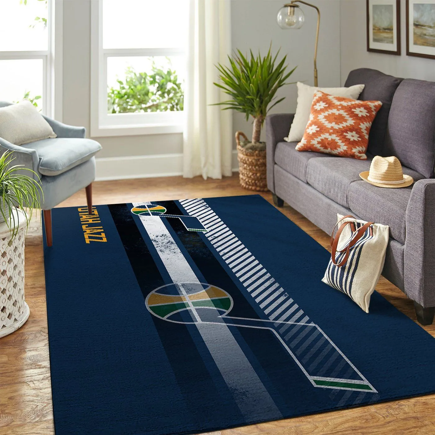 Utah Jazz NBA Team Logo Nice Gift Rectangle Area Rugs Carpet For Living Room, Bedroom, Kitchen Rugs, Non-Slip Carpet 991QM-4570