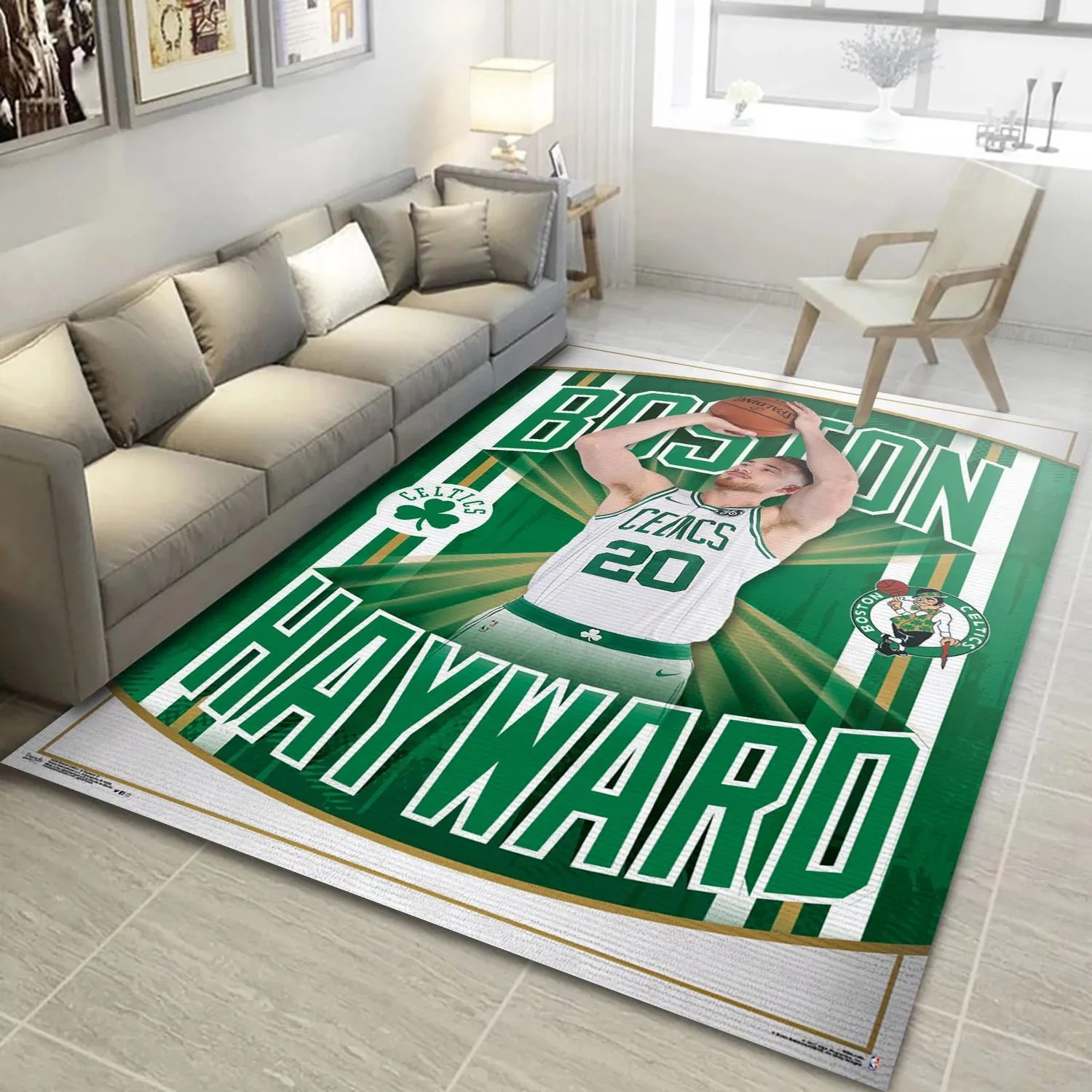Gordon Hayward Boston Celtics NBA Team Logos Area Rug, Living Room Rug US Decor Indoor Outdoor Rugs 356IC-7204