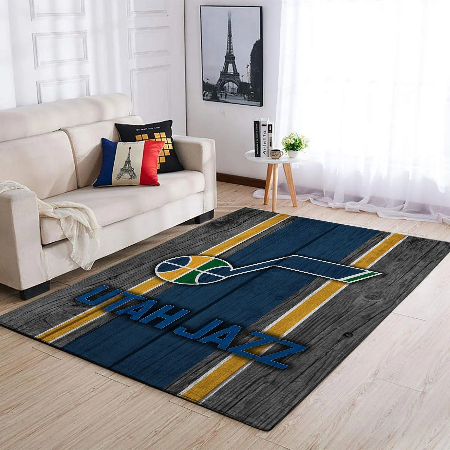 Utah Jazz NBA Team Logo Wooden Style Nice Gift Home Decor Rectangle Area Rug Indoor Outdoor Rugs 558QM-7317
