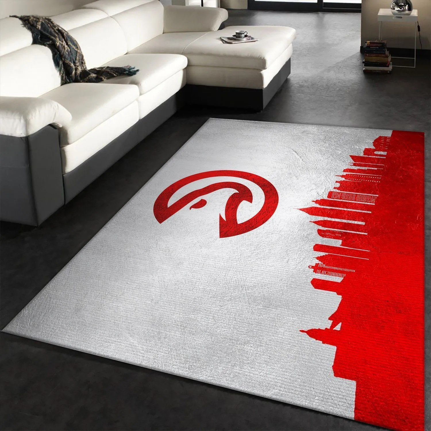 Atlanta Hawks Skyline NBA Team Area Rug, Bedroom, Home Decor Floor Decor Indoor Outdoor Rugs 821SA-1590