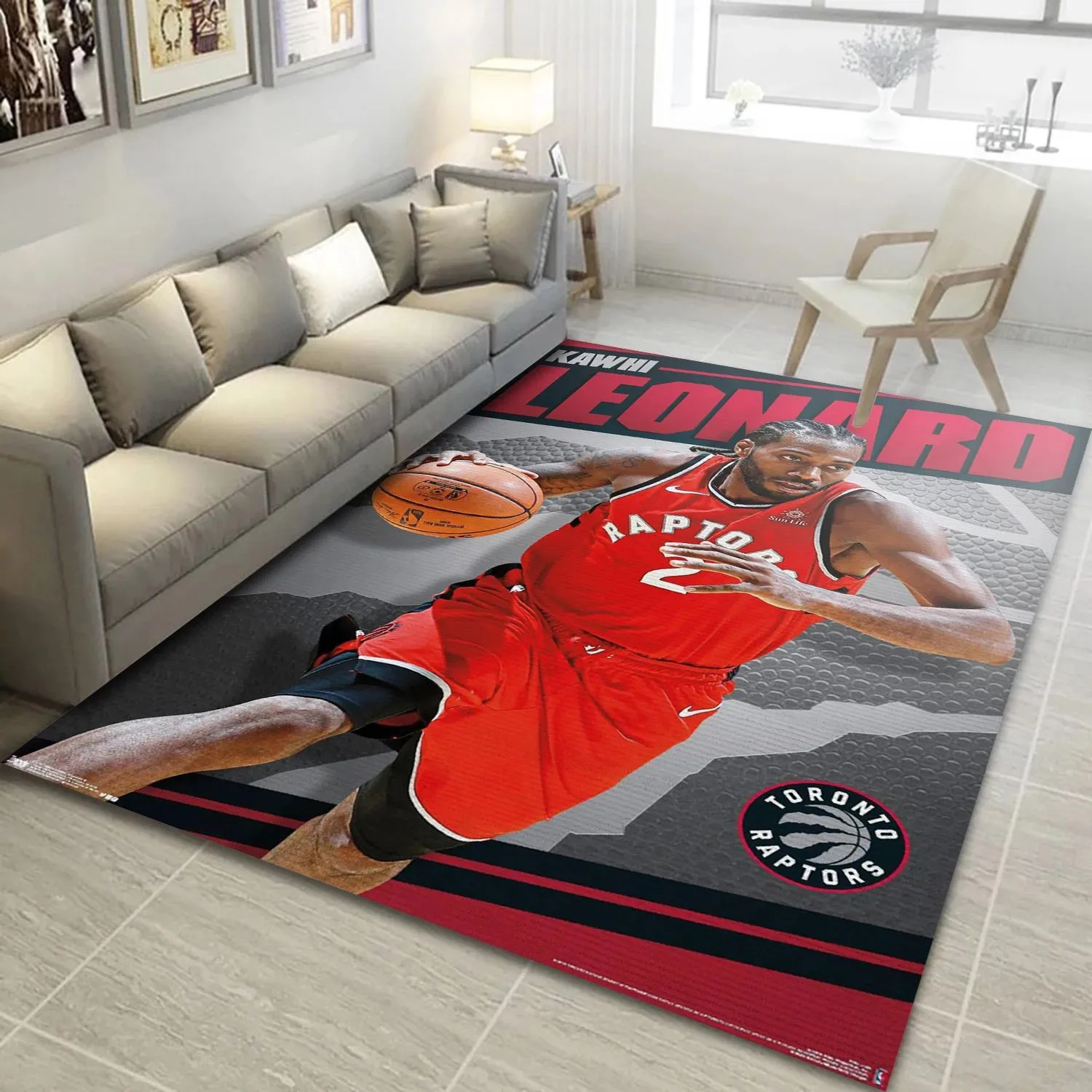 Kawhi Leonard Toronto Raptors NBA Team Logos Area Rug, Living Room Rug Room Decor Indoor Outdoor Rugs 136WK-2347