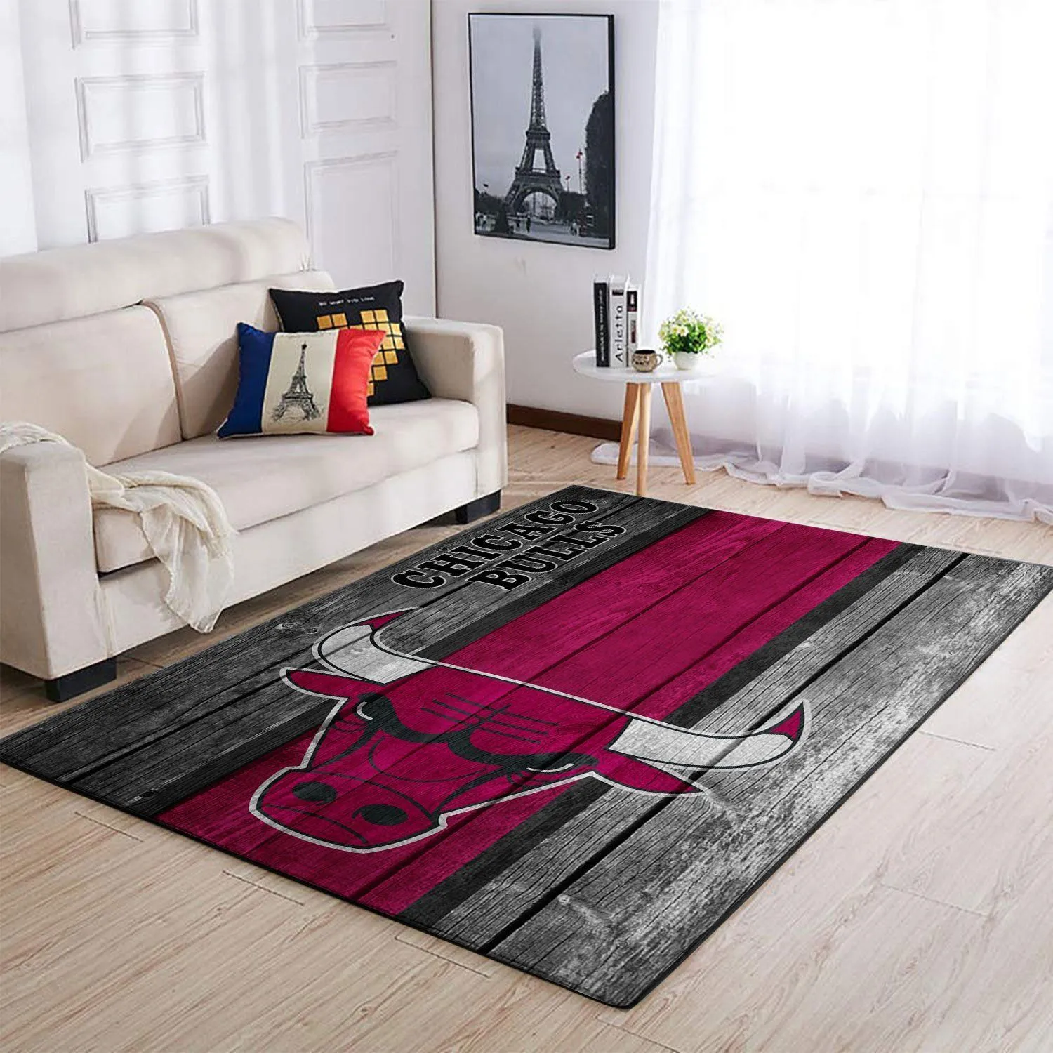 Chicago Bulls NBA Team Logo Wooden Style Nice Gift Home Decor Rectangle Area Rug Indoor Outdoor Rugs 475YE-9958