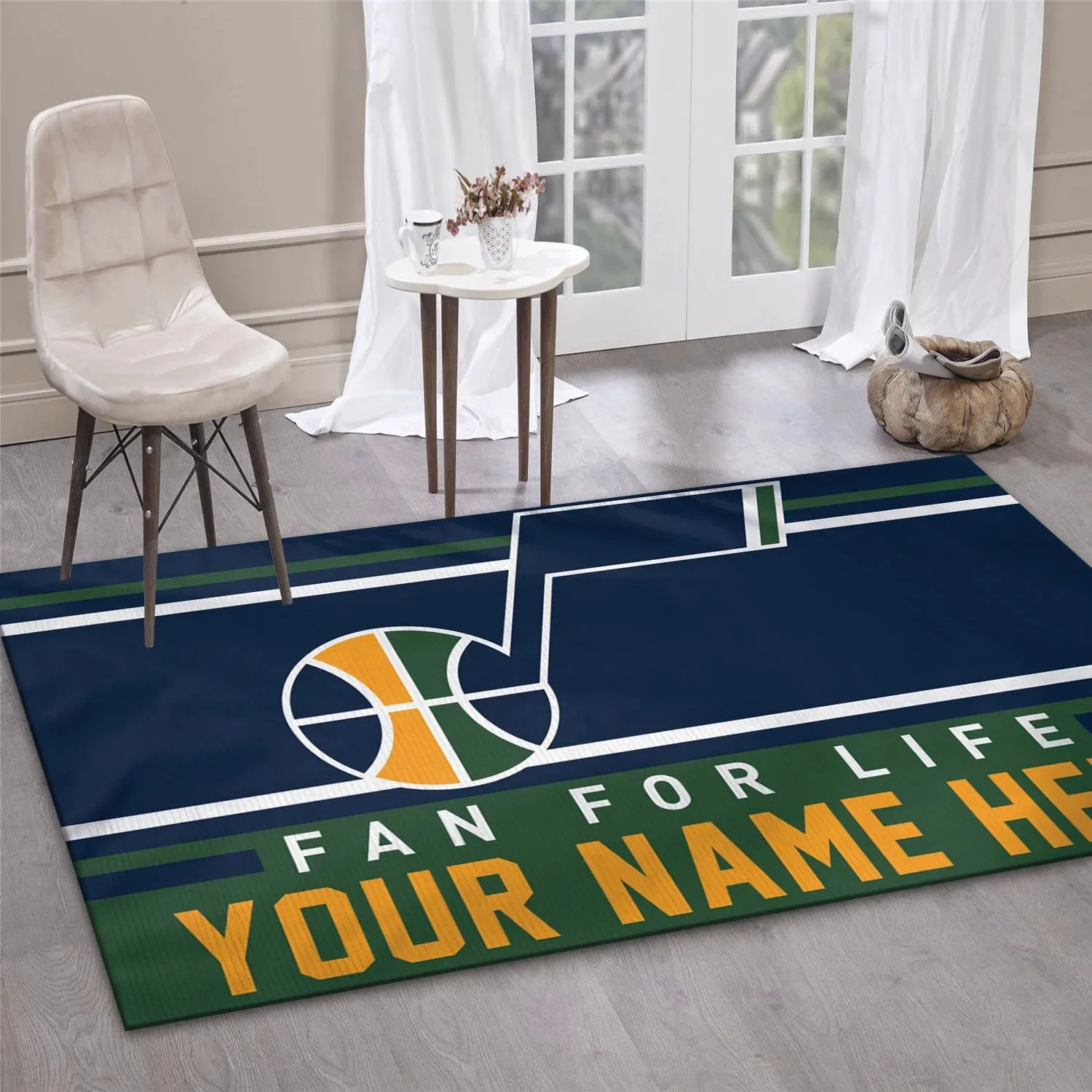 Utah Jazz NBA Team Logos Area Rug, Living Room Rug Room Decor Indoor Outdoor Rugs 554CI-7750