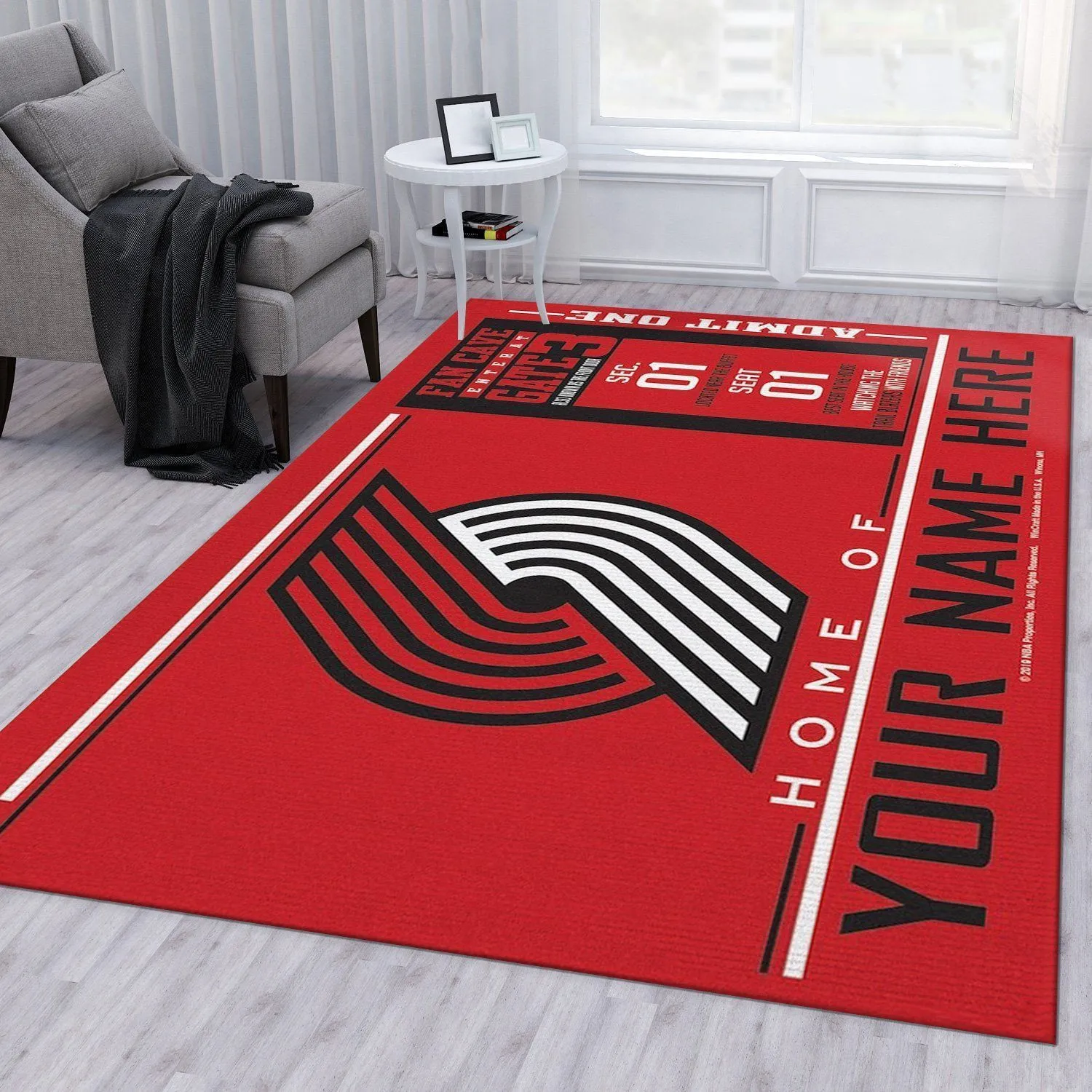 Customizable Portland Trail Blazers Wincraft Personalized NBA Area Rug Bedroom Rug Home Decor Floor Decor Indoor Outdoor Rugs 926KY-3209