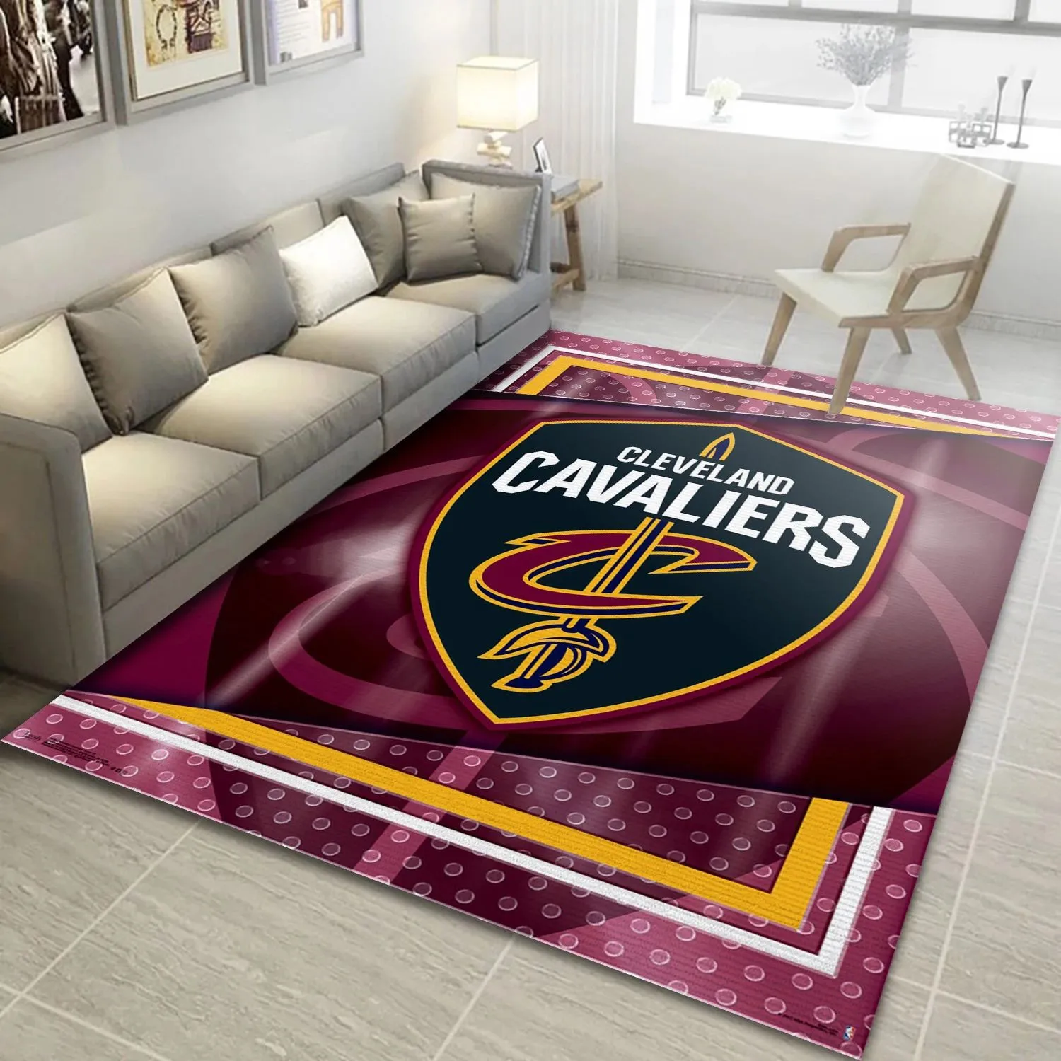 Cleveland Cavaliers NBA Team Logos Area Rug, Living Room Rug Room Decor Indoor Outdoor Rugs 521JX-5744