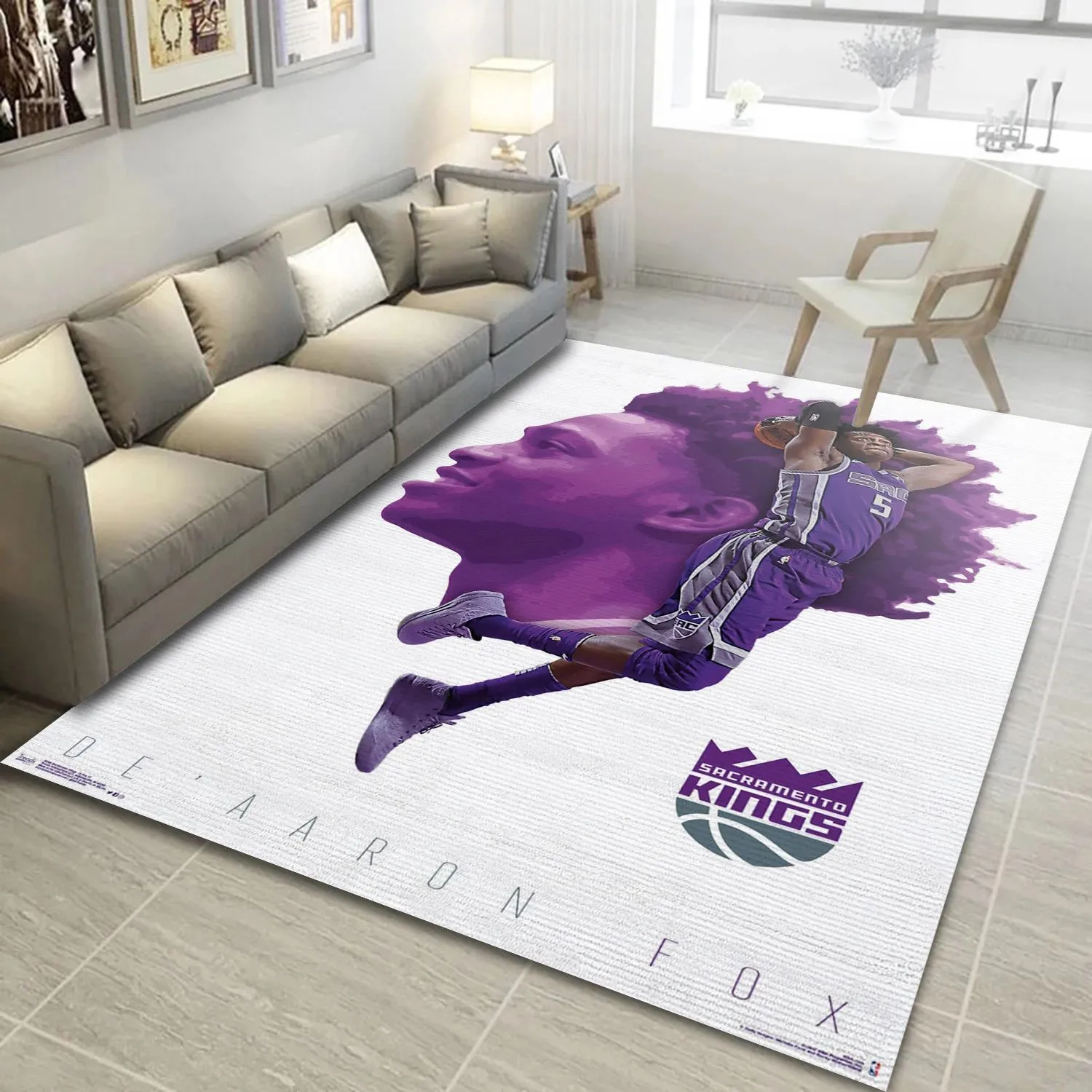 De Aaron Fox Sacramento Kings NBA Area Rug For Christmas, Living Room Rug Home Decor Indoor Outdoor Rugs 398UZ-6365
