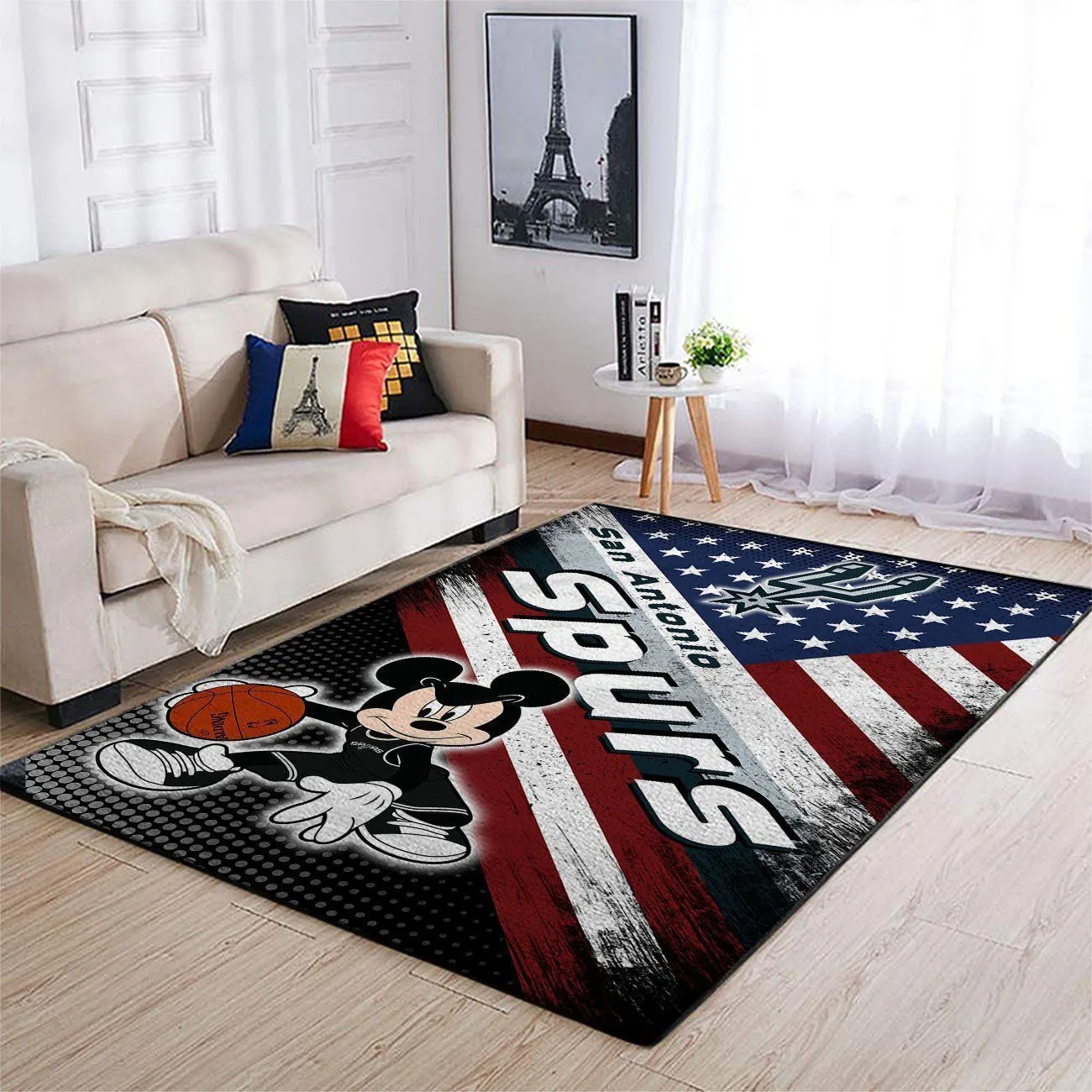 San Antonio Spurs NBA Team Logo Mickey Us Style Nice Gift Home Decor Rectangle Area Rug Indoor Outdoor Rugs 851AT-3321