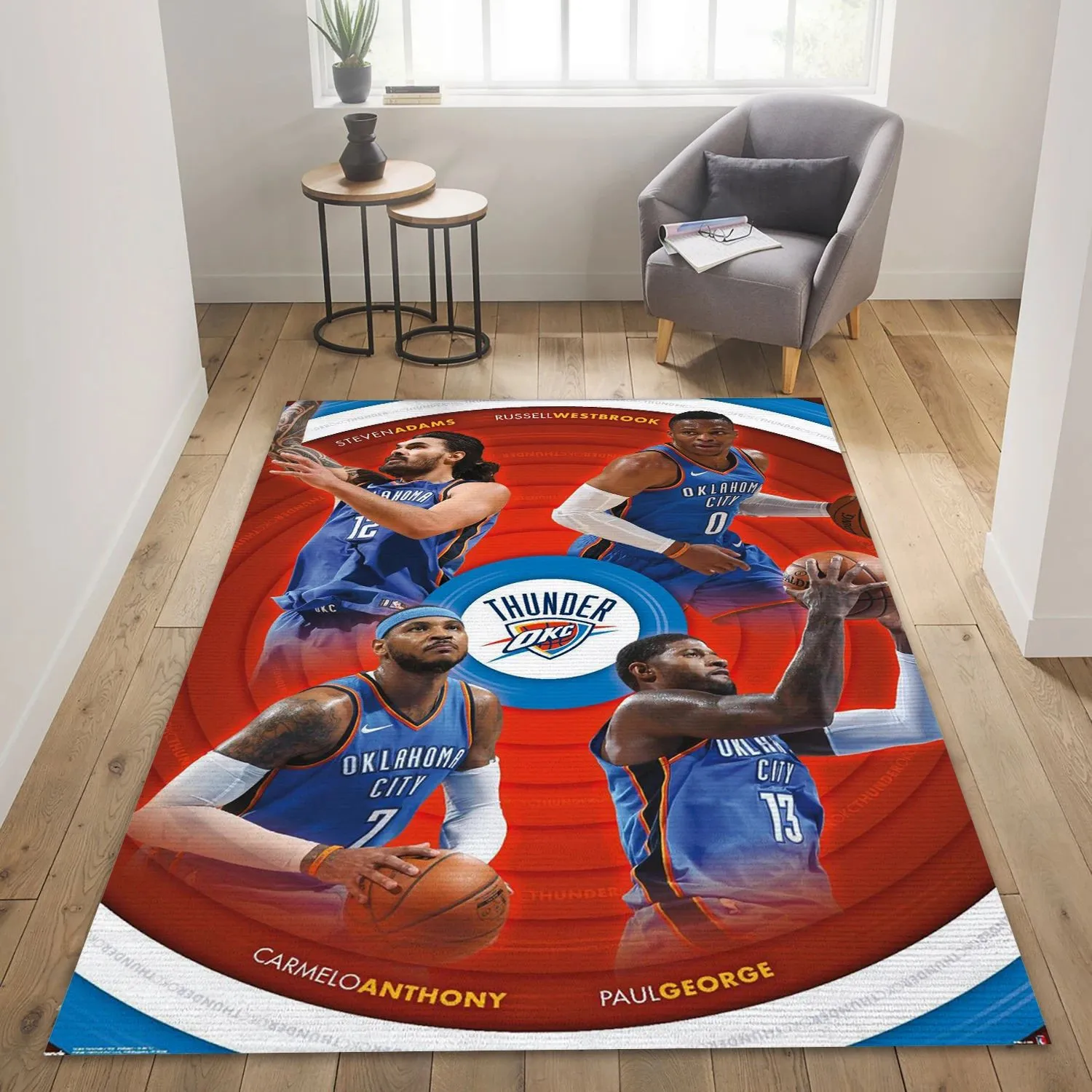 Oklahoma City Thunder NBA Team Logos Area Rug, Living Room Rug Room Decor Indoor Outdoor Rugs 844HH-6303
