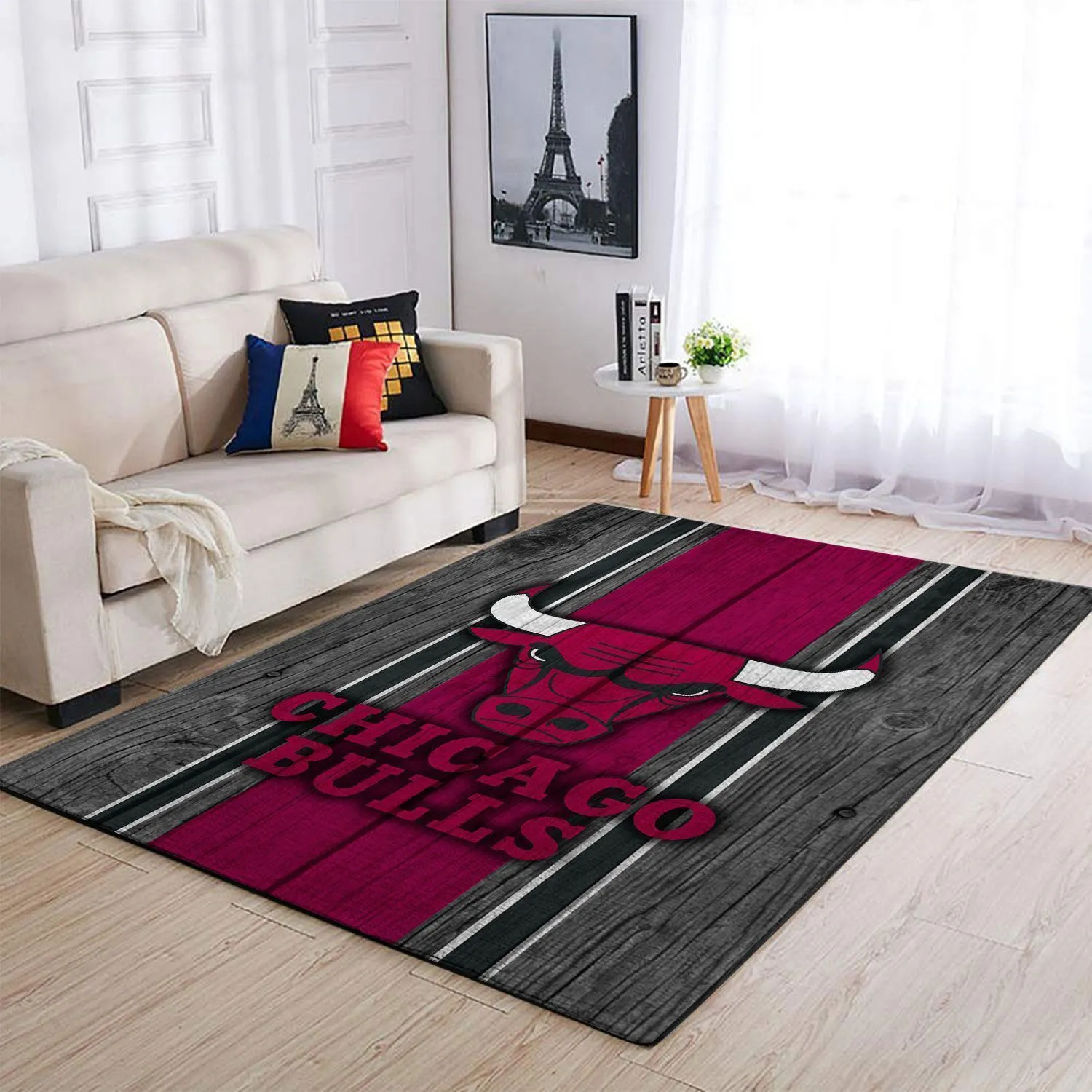 Chicago Bulls NBA Team Logo Wooden Style Nice Gift Home Decor Rectangle Area Rug Indoor Outdoor Rugs 701SJ-7257