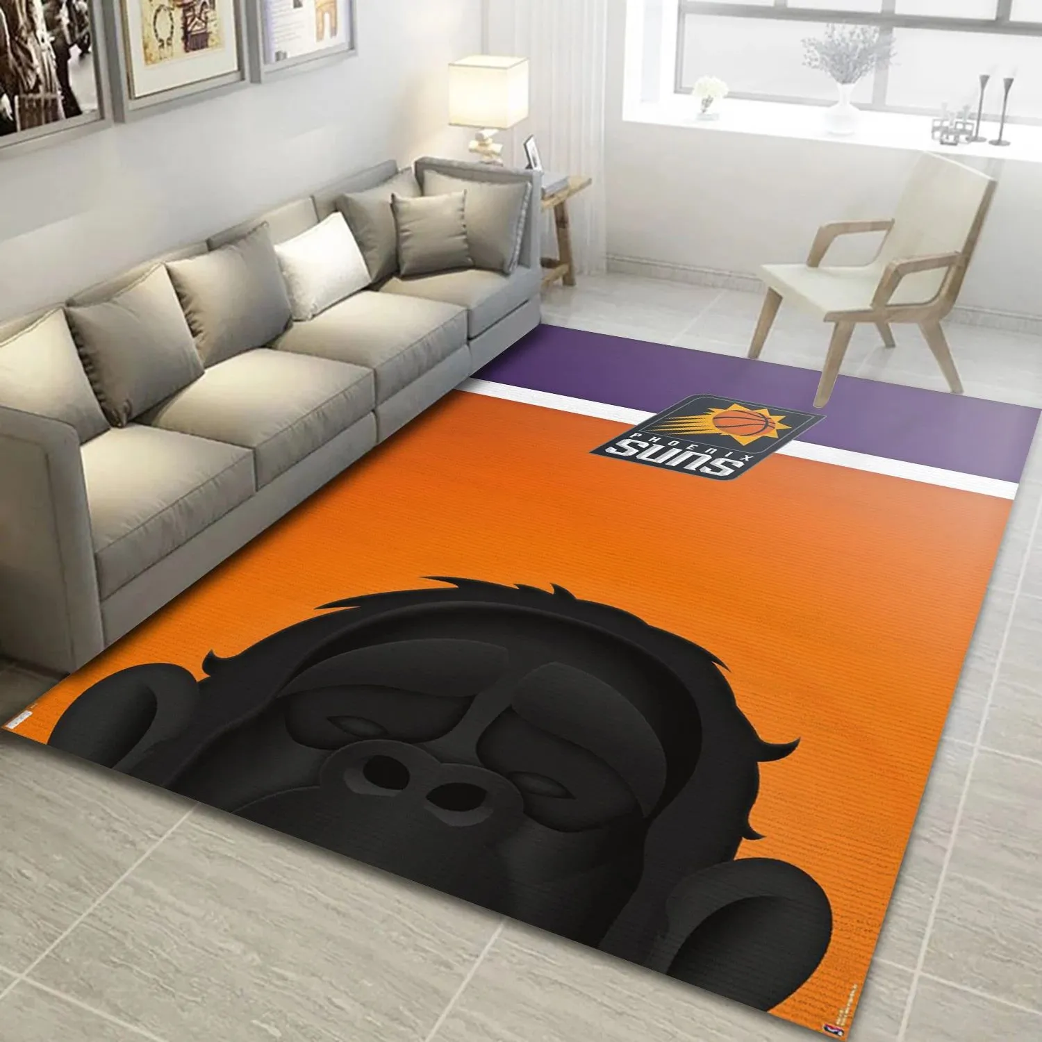 Phoenix Suns Cartoon Mascot NBA Area Rug For Christmas, Living Room Rug Home Decor Indoor Outdoor Rugs 283HP-3509