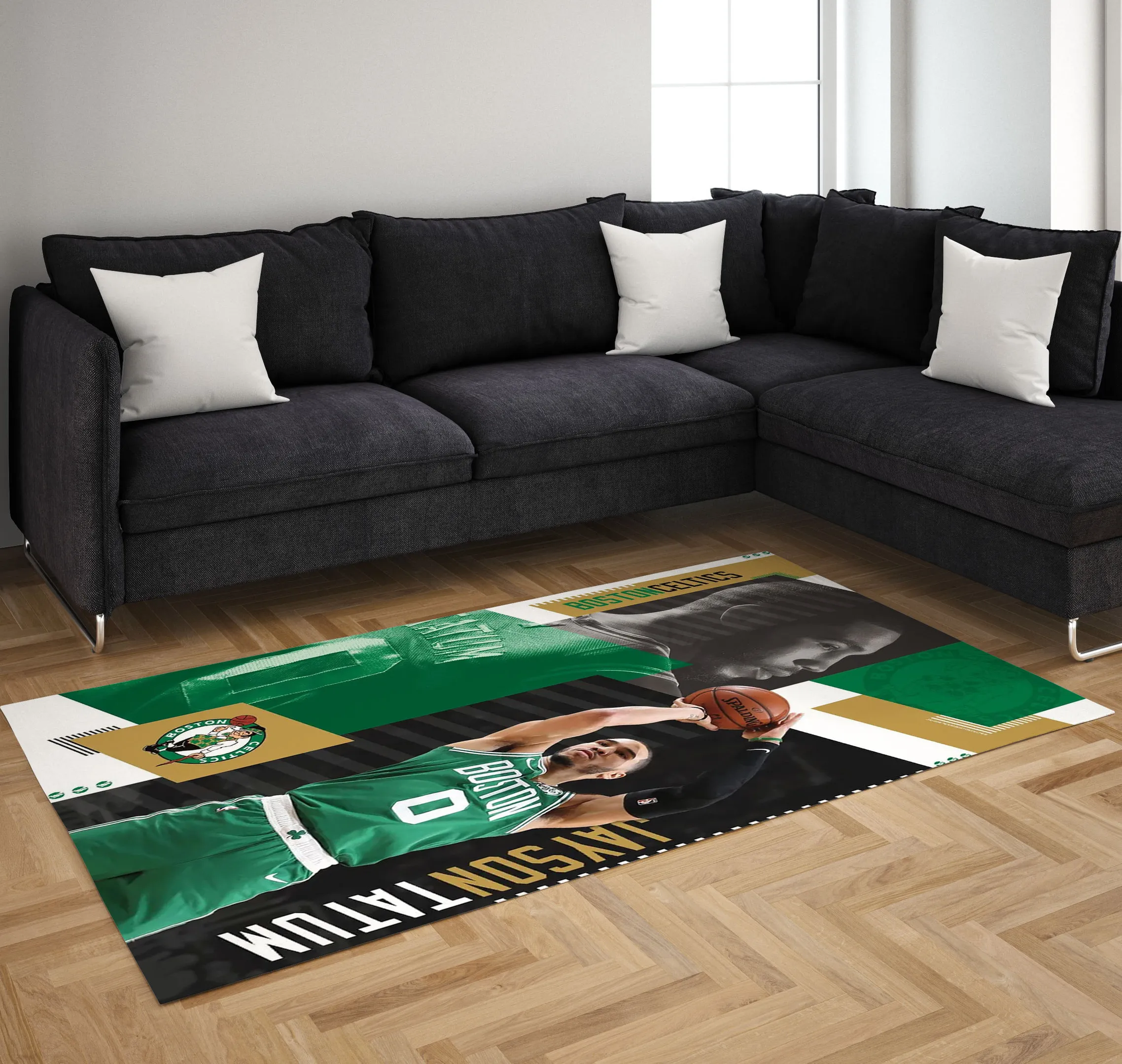 Jayson Tatum Boston Celtics NBA Team Logos Area Rug, Living Room Rug Room Decor Indoor Outdoor Rugs 737SF-9819