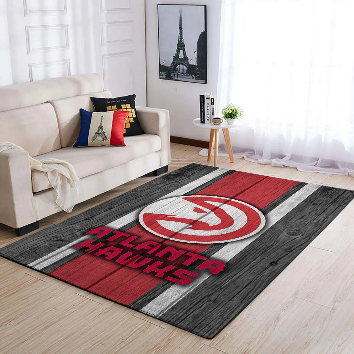Atlanta Hawks NBA Team Logo Wooden Style Nice Gift Home Decor Rectangle Area Rug Indoor Outdoor Rugs 754TA-4449