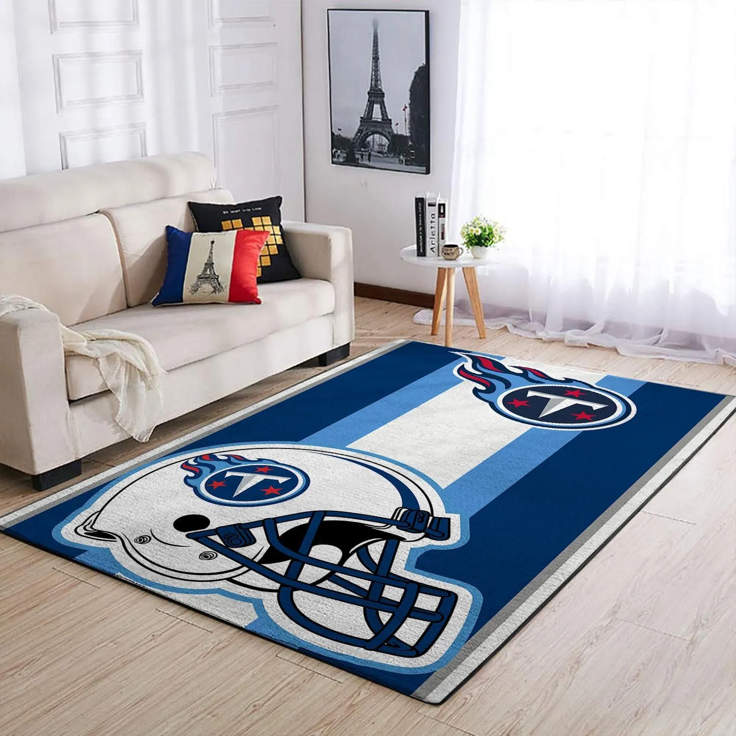 Tennessee Titans NFL Team Logo Helmet Nice Gift Rectangle Area Rugs Carpet For Living Room, Bedroom, Kitchen Rugs, Non-Slip Carpet 706IU-2063