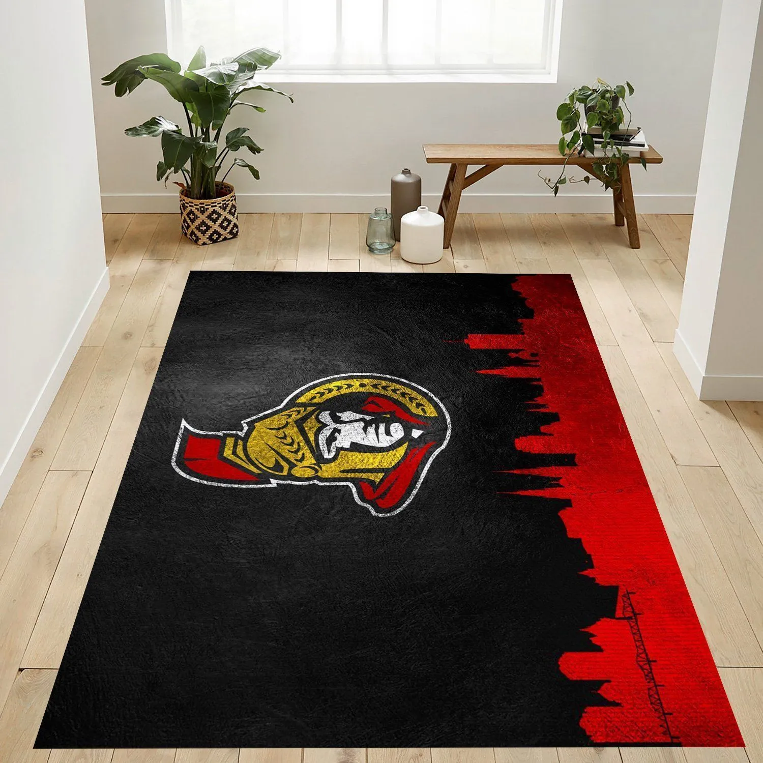 Ottawa Senators Skyline NFL Team Logo Rug Bedroom Rug Home Decor Floor Decor Indoor Outdoor Rugs 466RT-9048