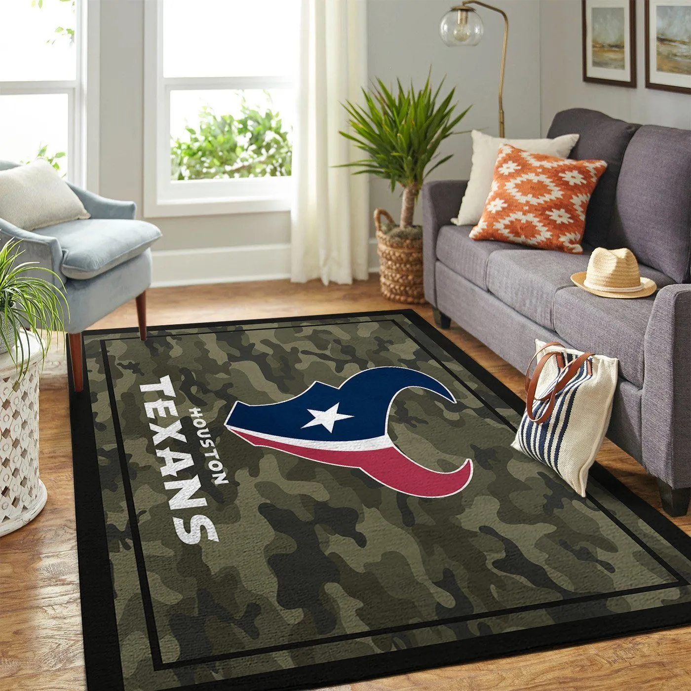 Houston Texans NFL Team Logo Camo Style Nice Gift Home Decor Rectangle Area Rug Indoor Outdoor Rugs 933EP-6970
